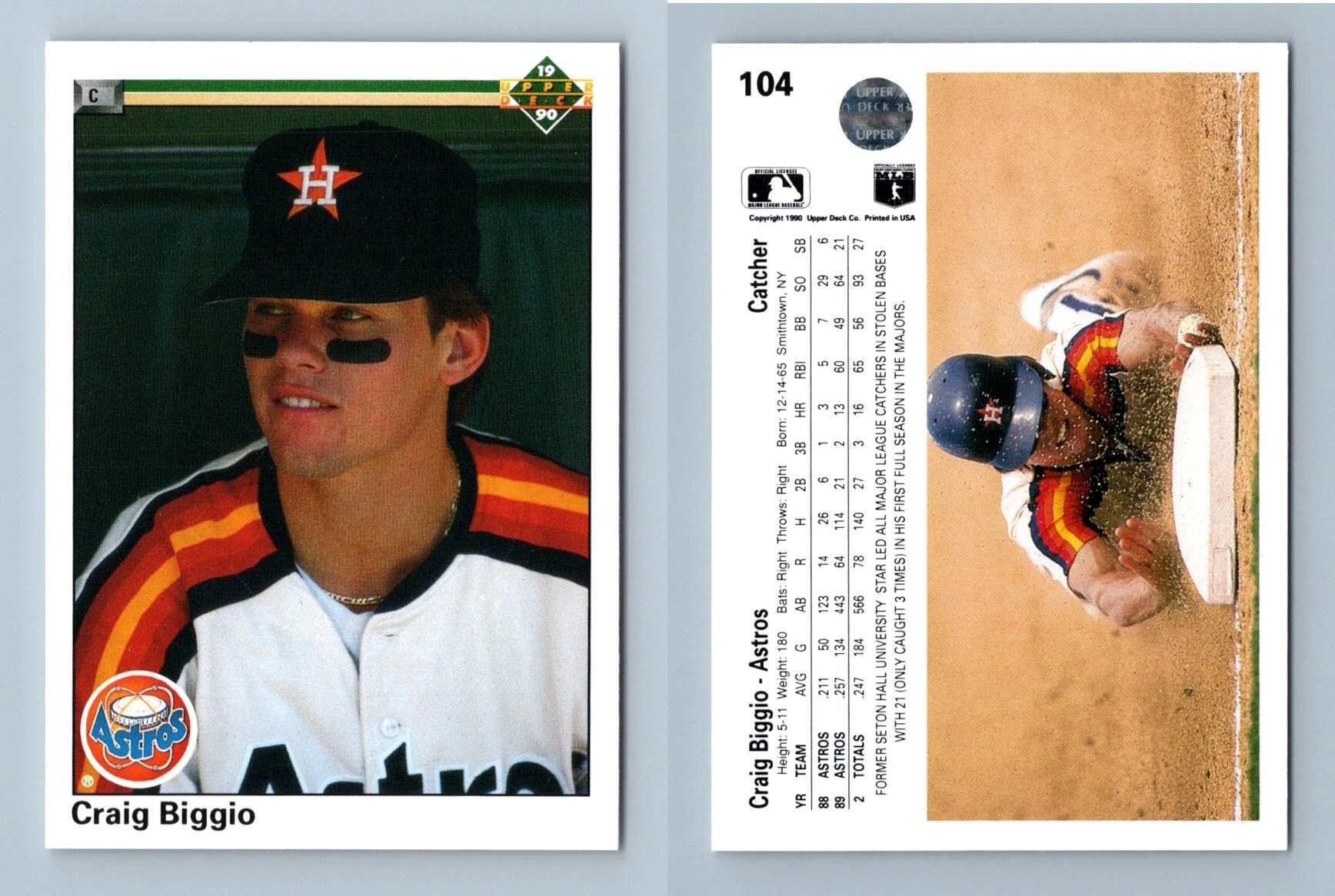 Craig Biggio - Astros #104 Upper Deck 1990 Baseball Trading Card