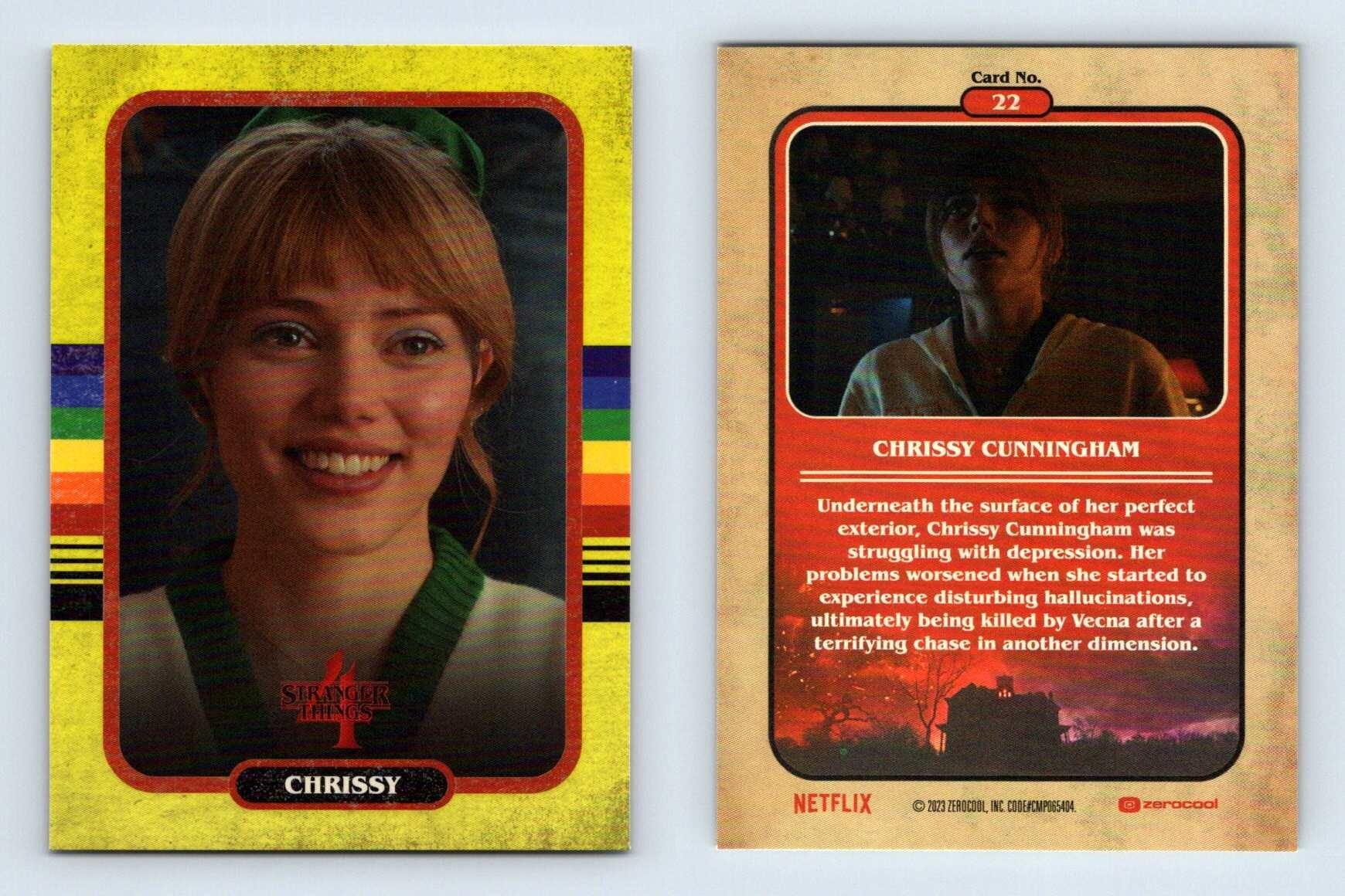 Chrissy #22 Stranger Things 4 Zerocool 2023 Yellow Parallel Trading Card