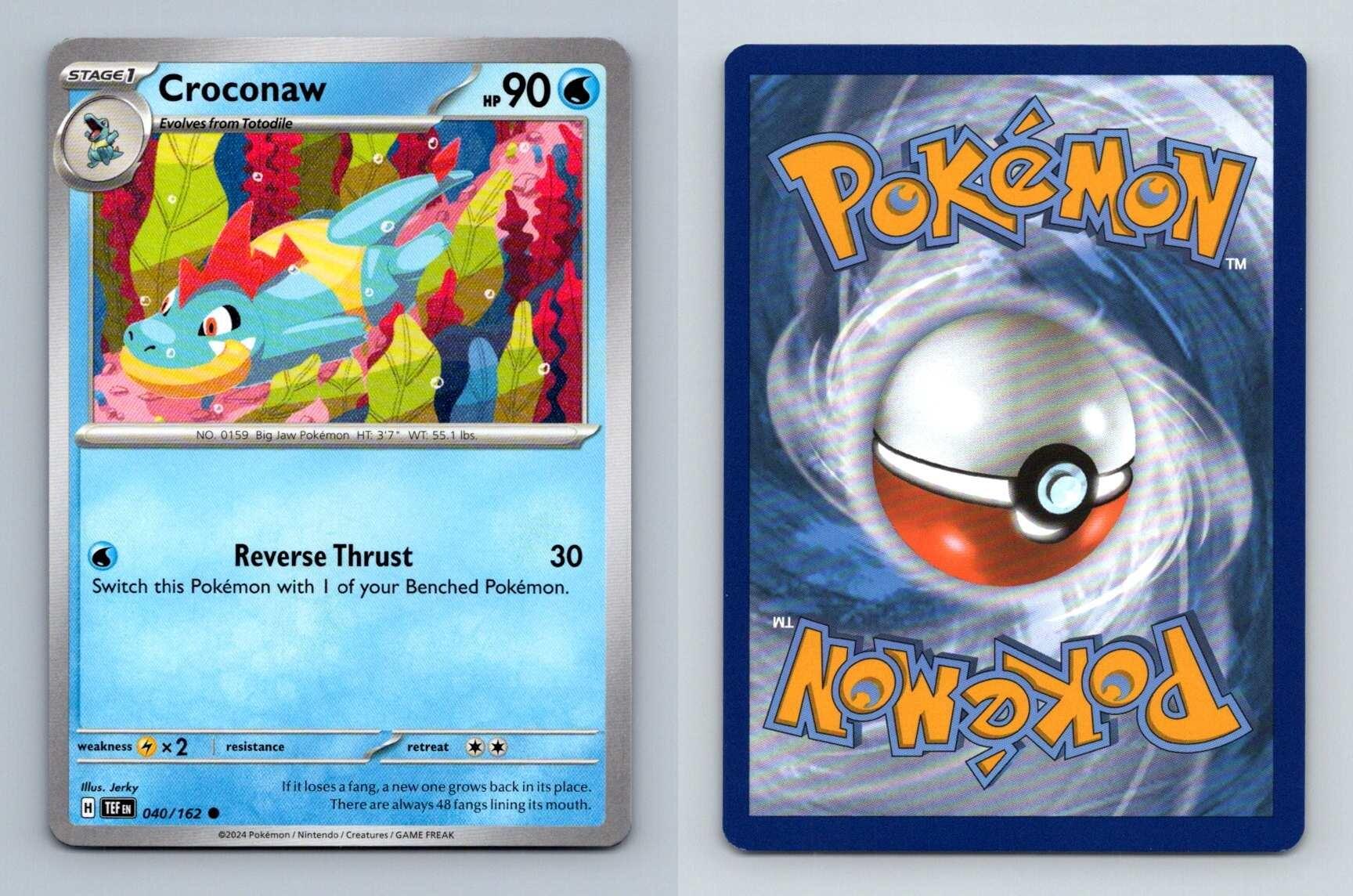 Croconaw #40/162 Scarlet & Violet Temporal Forces 2024 Pokemon Common ...