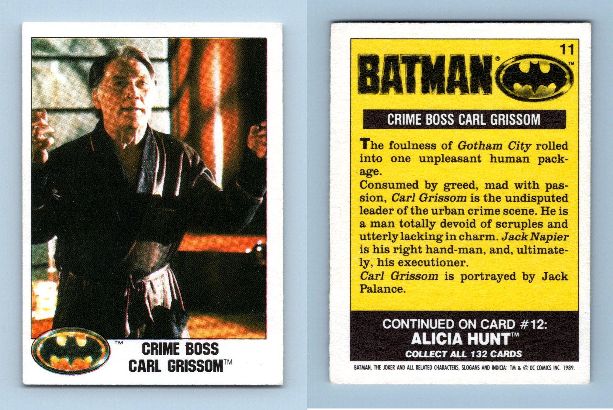 Crime Boss Carl Grissom #11 Batman 1989 Topps Trading Card