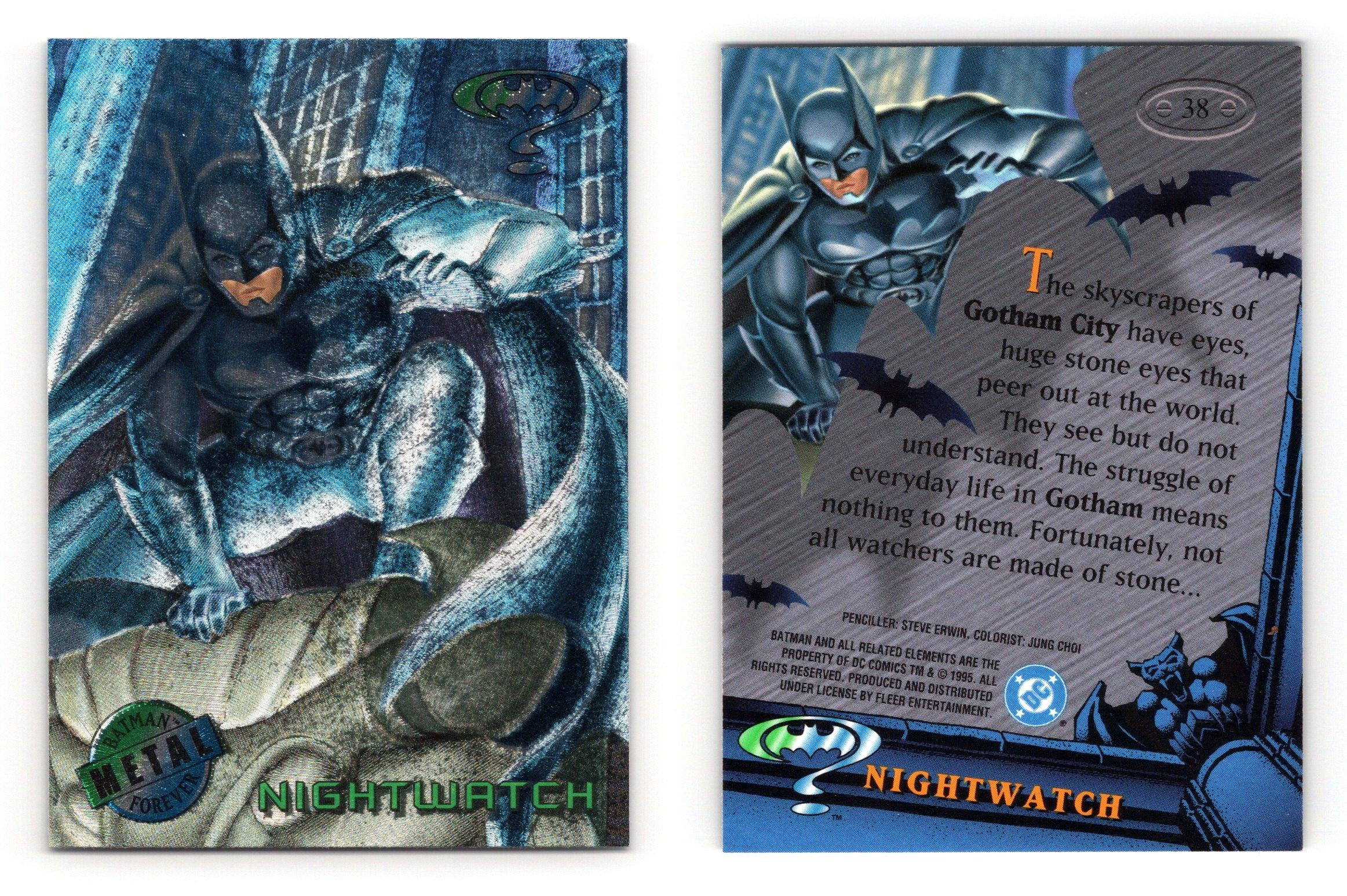 Nightwatch #38 Batman Forever Metal 1995 Fleer Trading Card