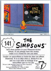 Bart Maggie #18 The Simpsons 1990 Sticker Marge Maggie Homer