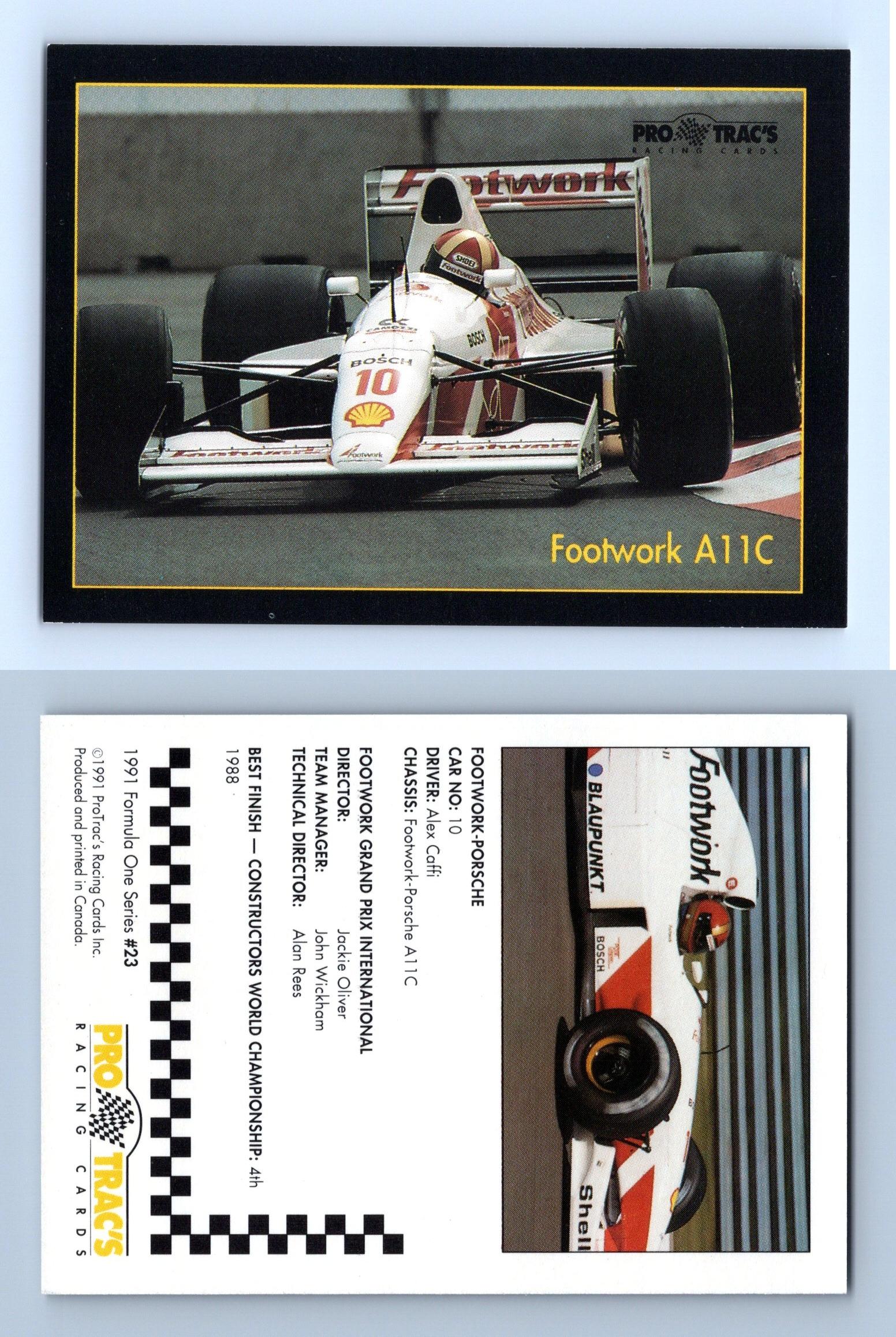 Footwork A11C #23 Formula 1 Pro Trac's 1991 Premier Racing Card