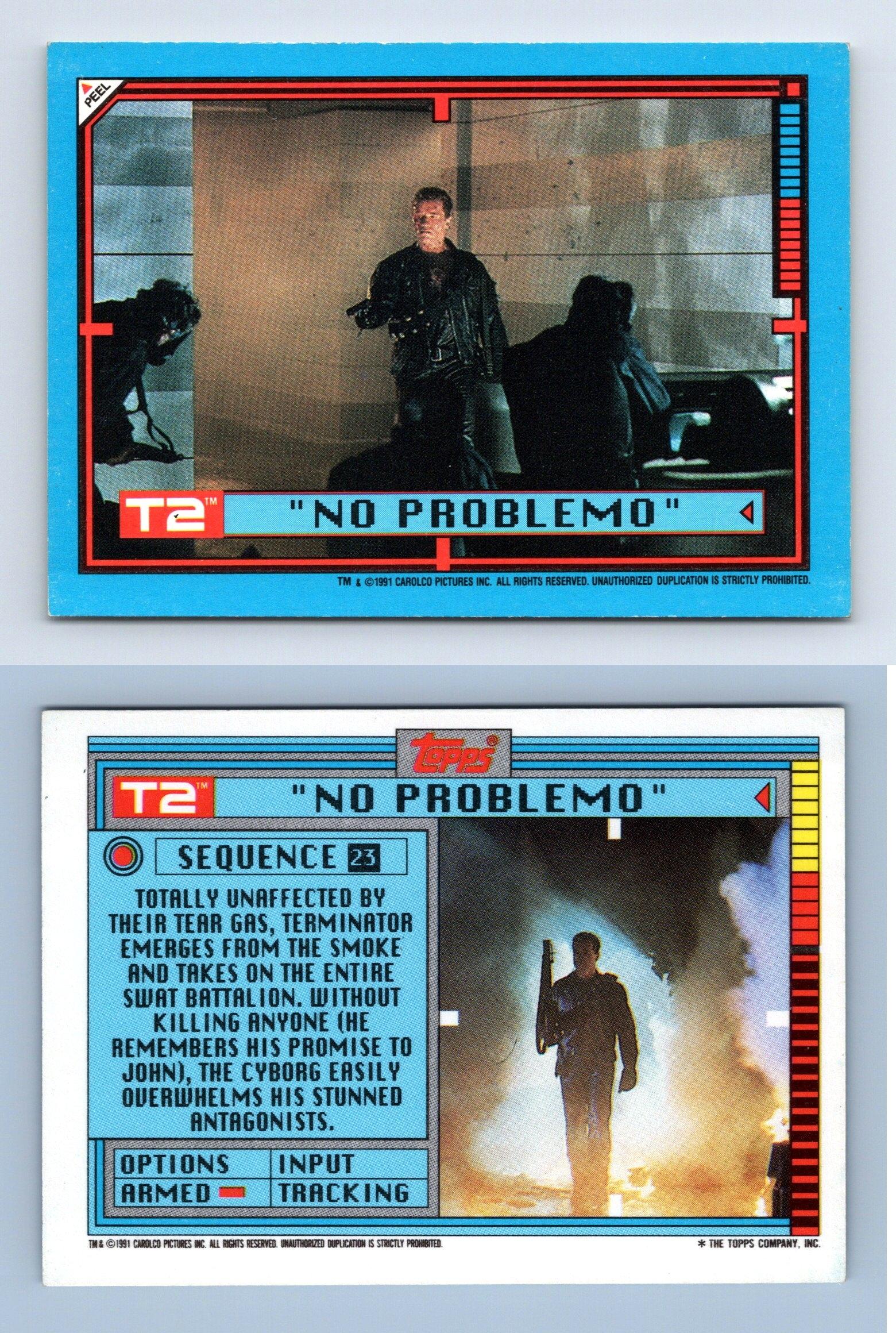 No Problemo #23 T2 Terminator 2 Topps 1991 Large Trading Card / Sticker - Afbeelding 1 van 1