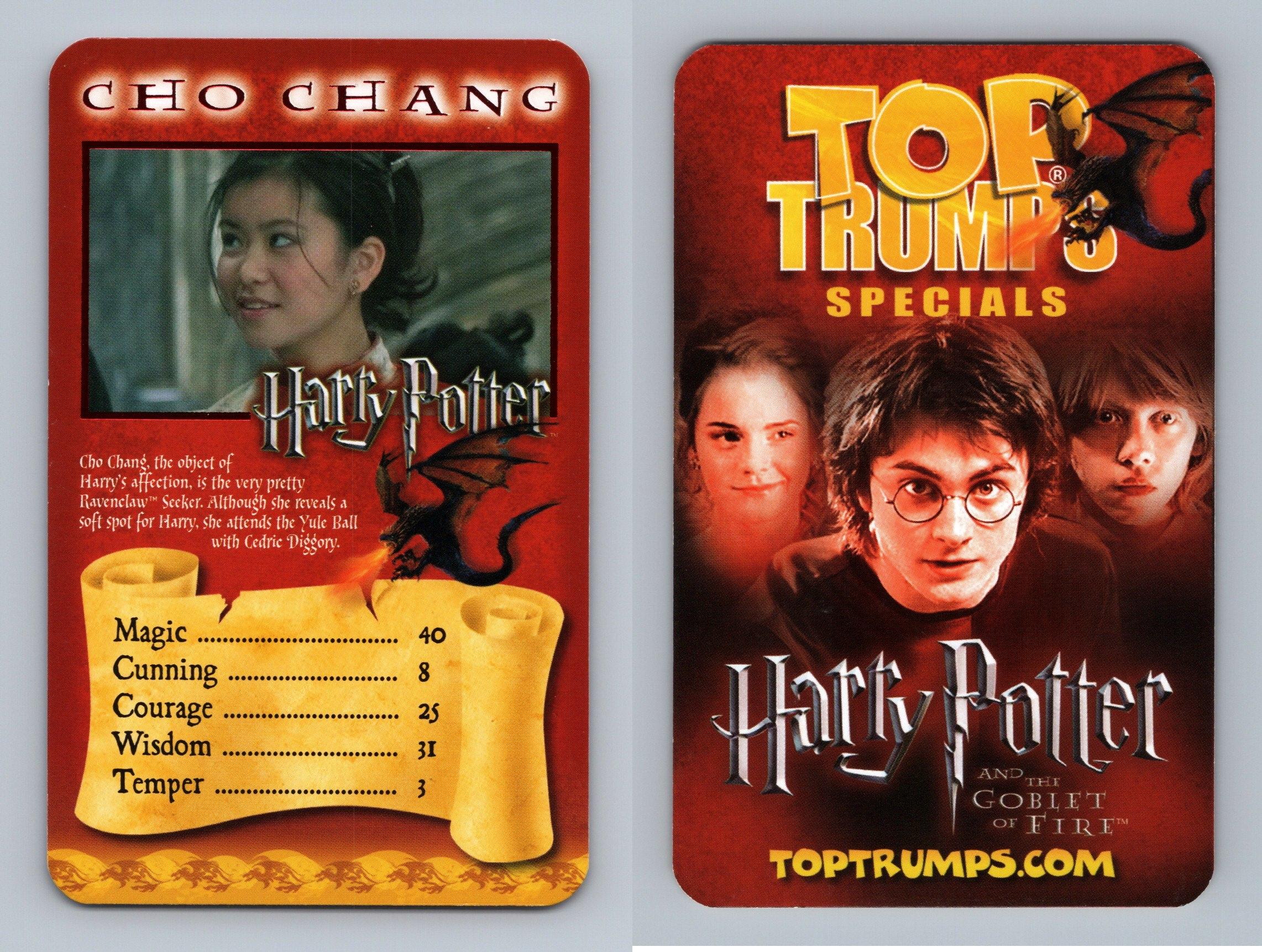 Cho Chang Harry Potter & The Goblet Of Fire 2005 Top Trumps Specials Card