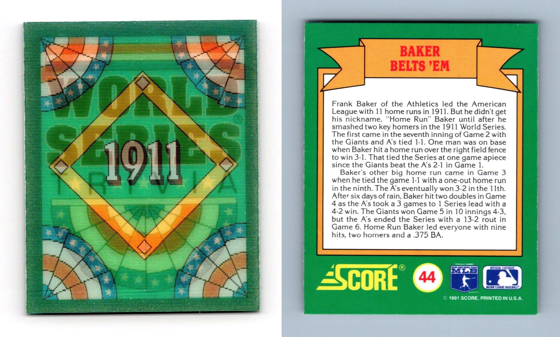 Baker Belts 'Em 1911 #44 Score 1991 Baseball Magic Motion Trivia ...