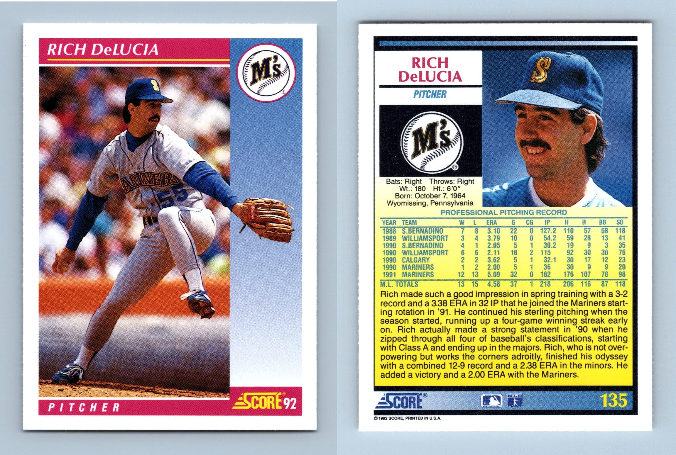  1992 Score Baseball Card #316 Dante Bichette