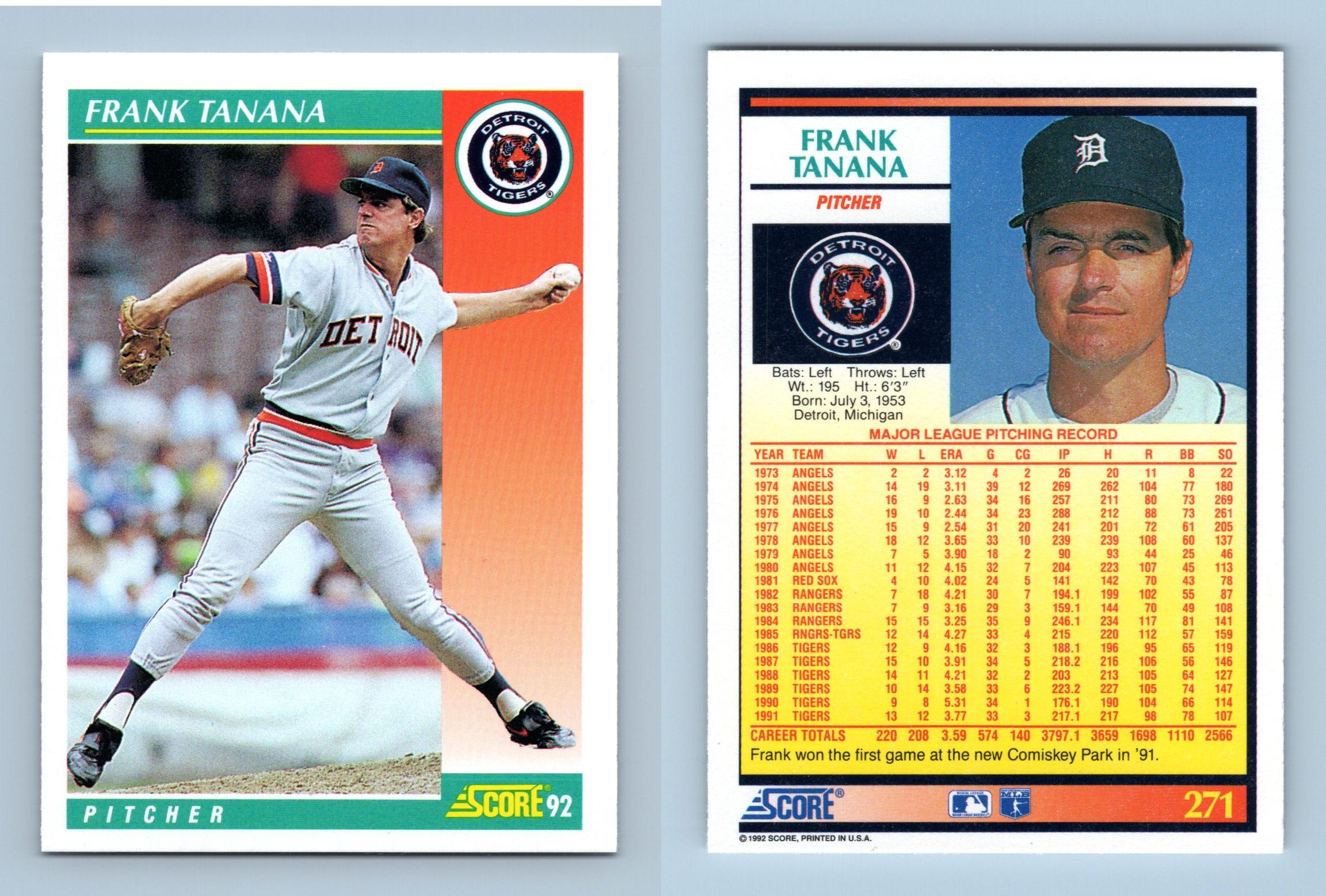 Topps Frank Tanana Baseball Trading Cards