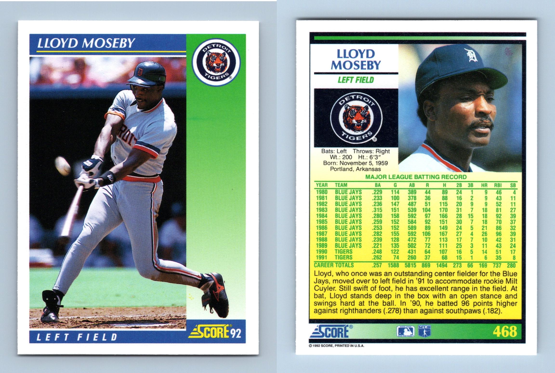 Lloyd Moseby Baseball Trading Cards