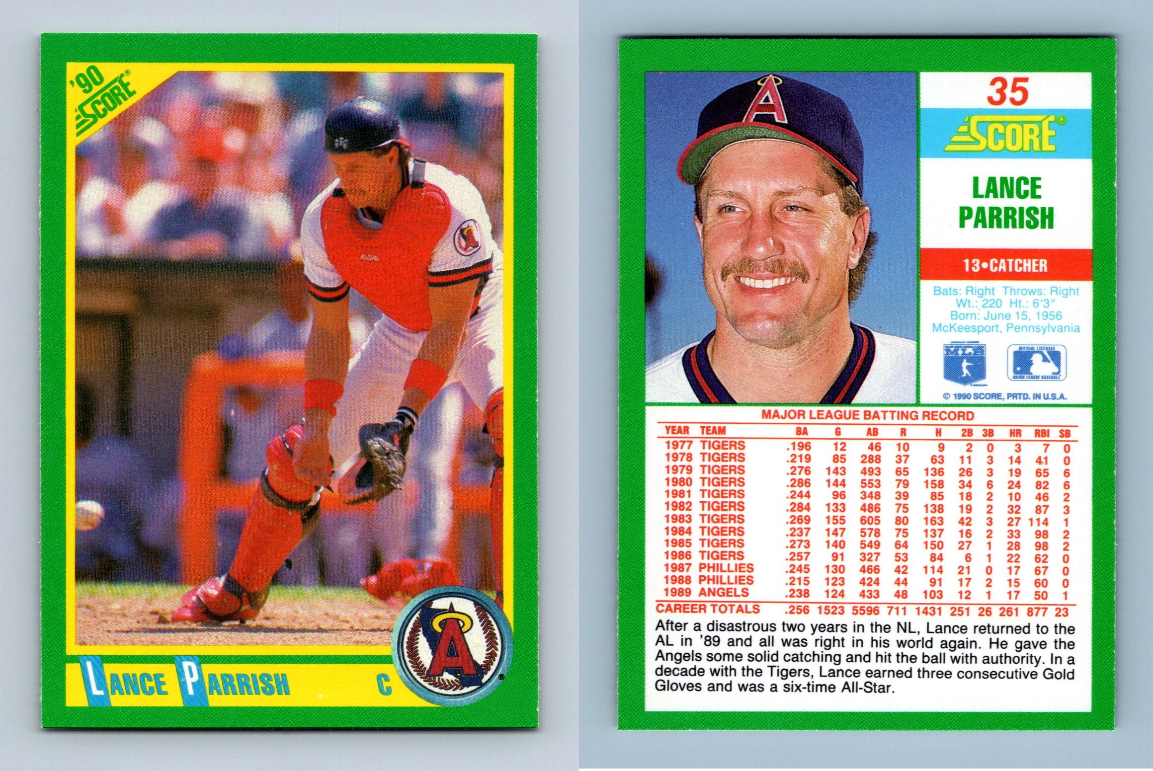 Lance Parrish - Angels #35 Score 1990 Baseball Trading Card