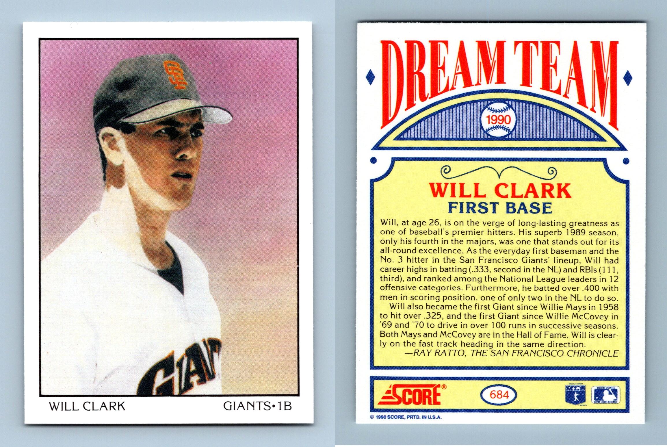 1990 Score Dream Team San Francisco Giants Will Clark 684 on