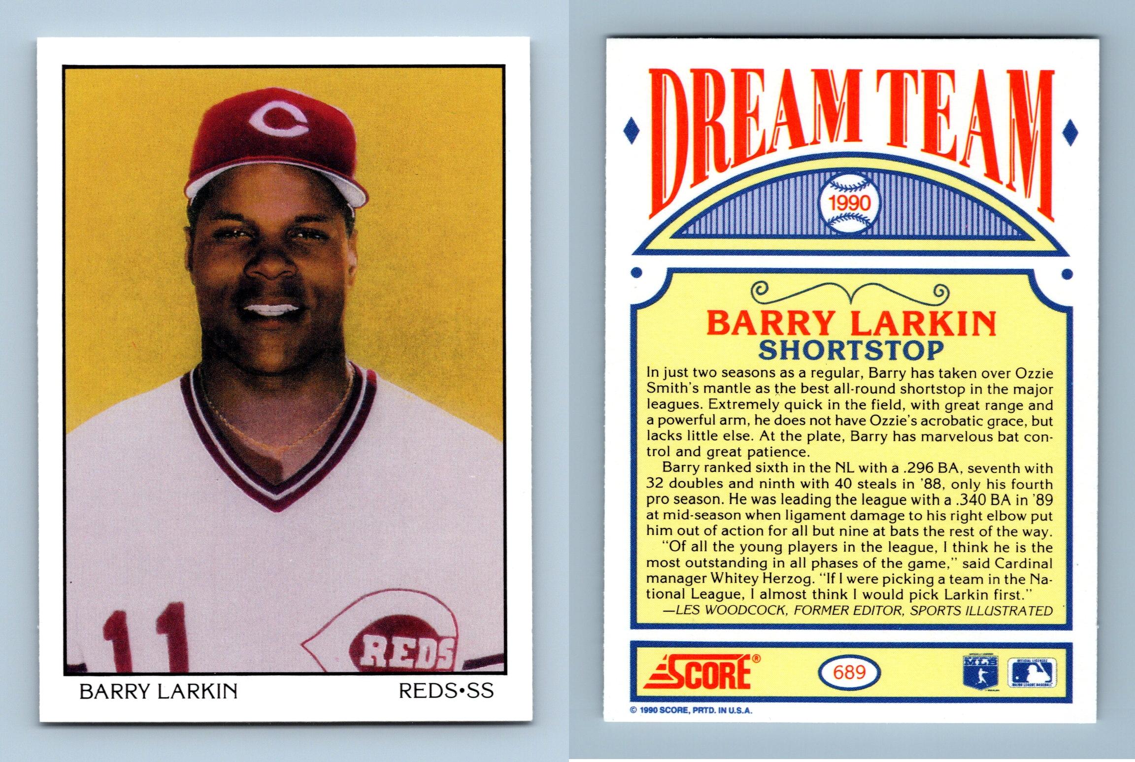 Barry Larkin - Reds #689 Score 1990 Baseball Dream Team Trading Card