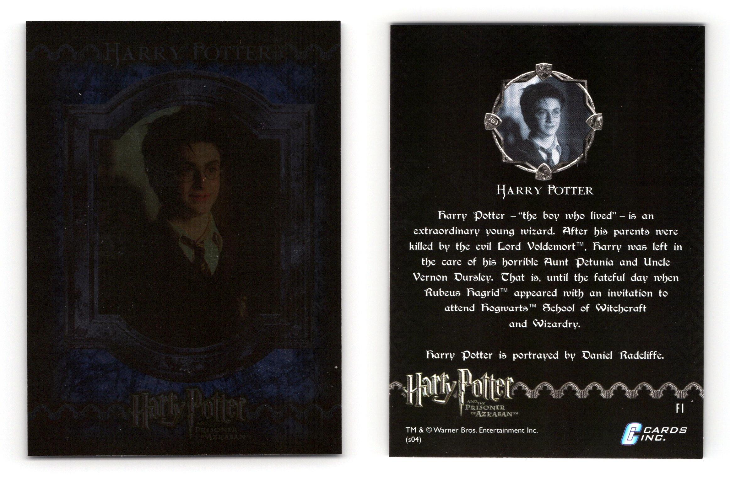 Harry Potter #F1 Harry Potter & The Prisoner Of Azkaban 2004 Cards Inc ...