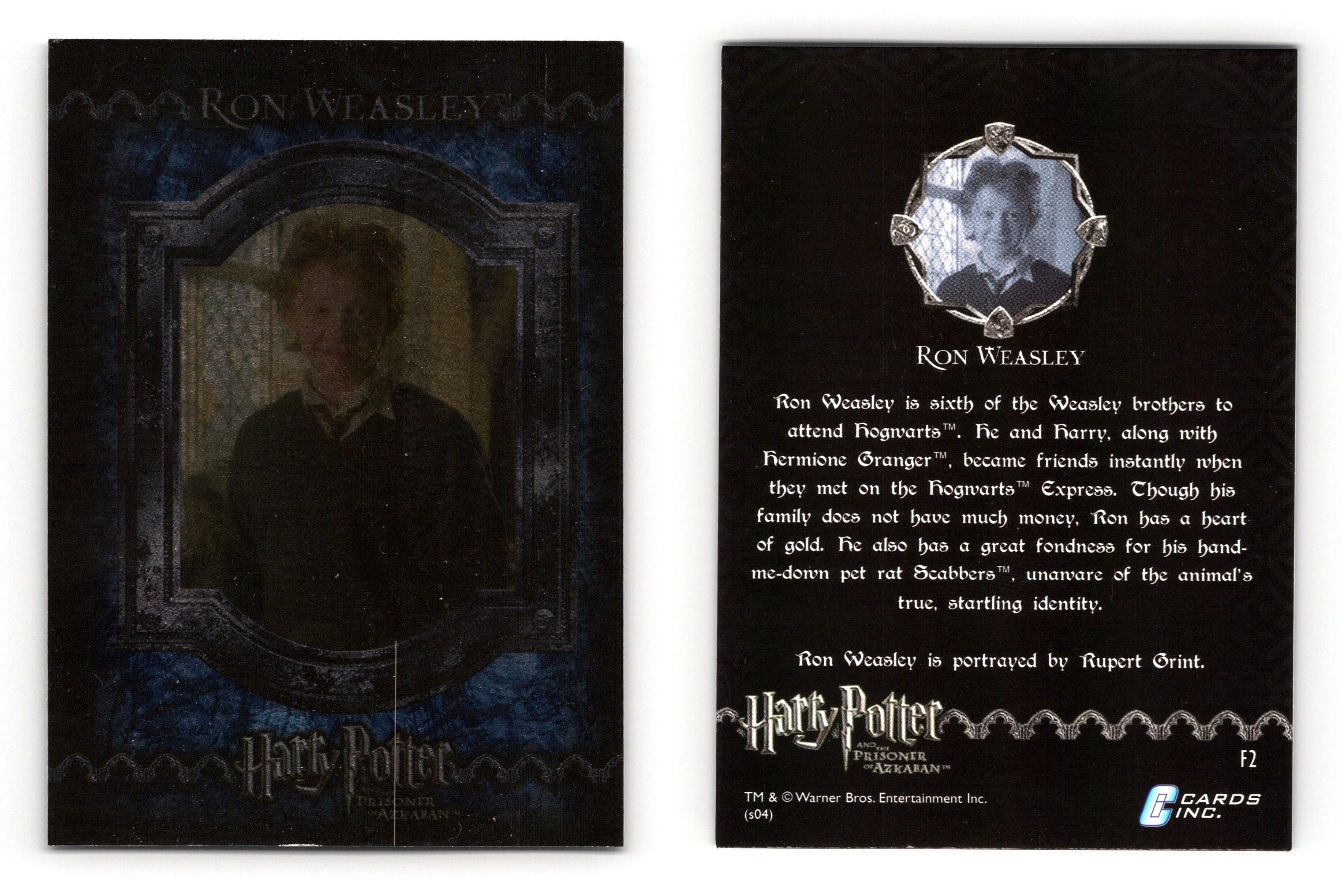 Ron Weasley #F2 Harry Potter & The Prisoner Of Azkaban 2004 Cards Inc ...