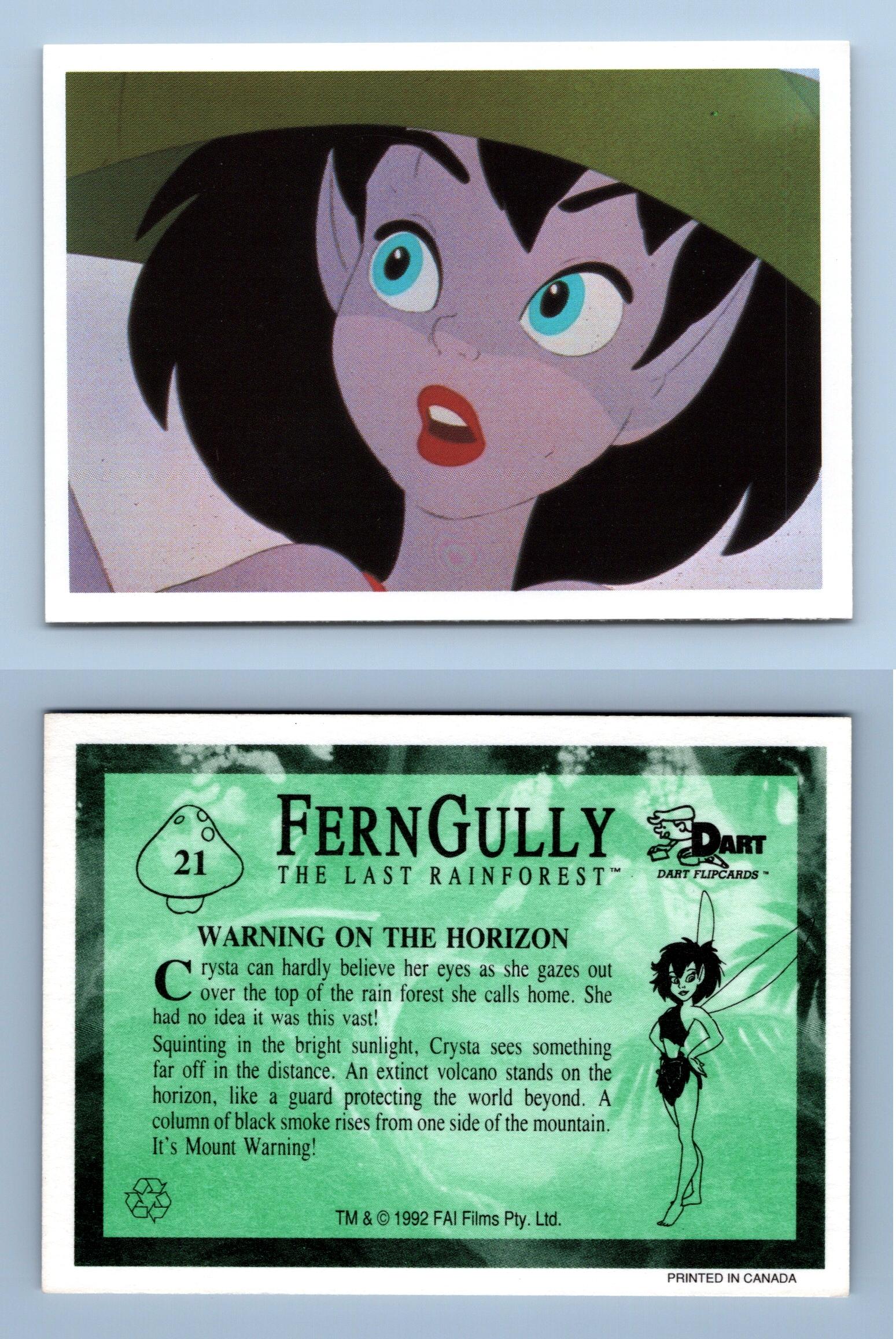 Warning On The Horizon #21 Fern Gully 1992 Dart Trading Card