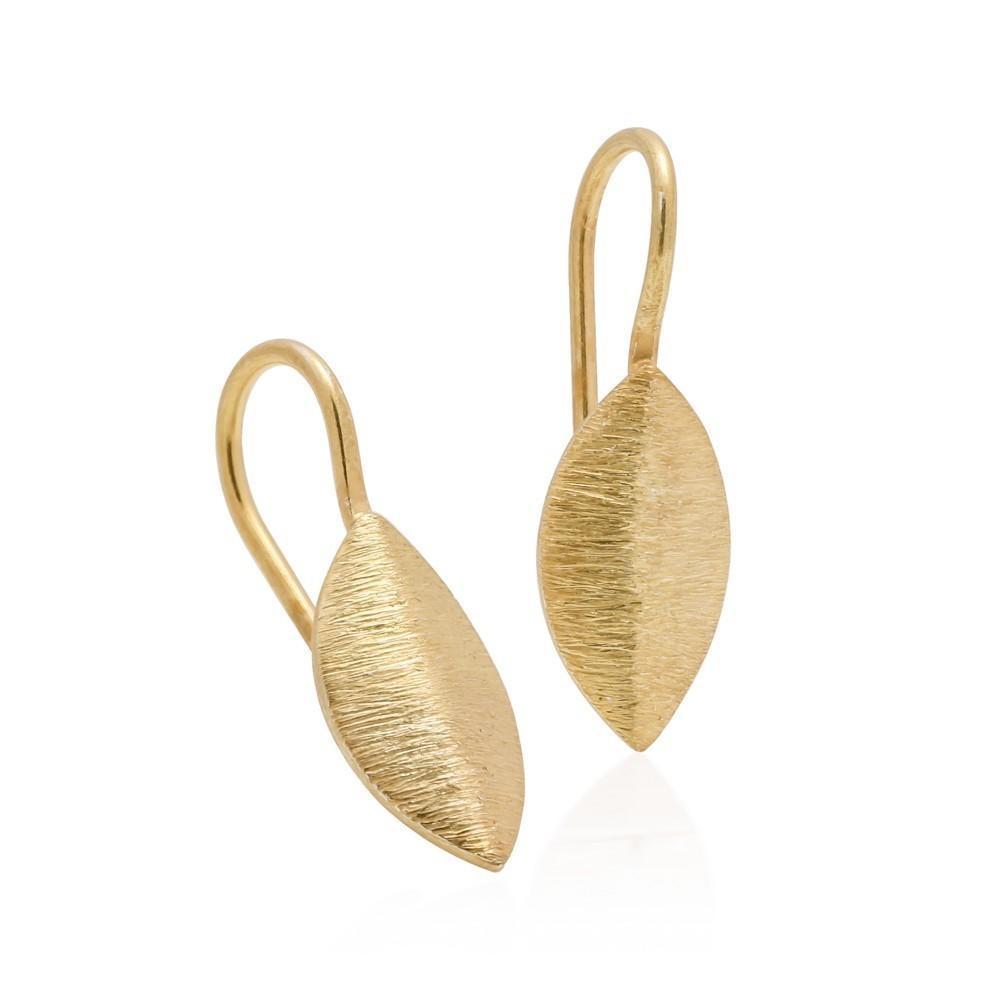 Brushed Gold Leaf Earrings