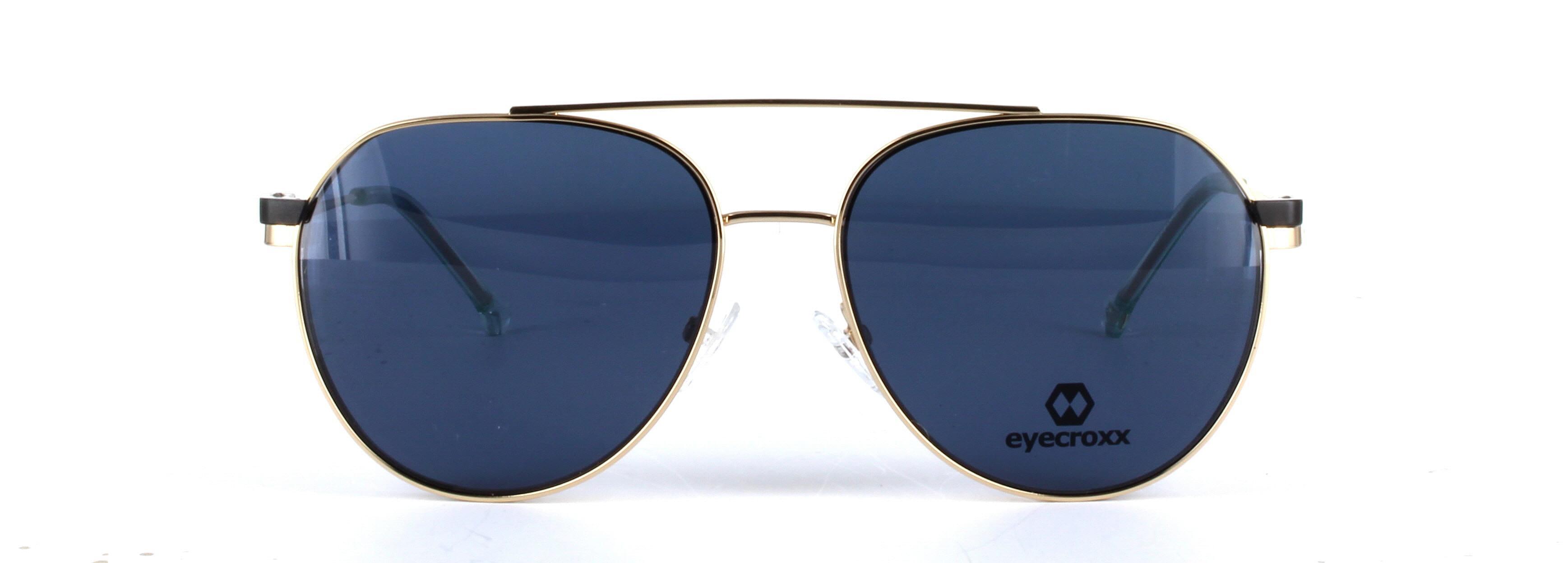 Eyecroxx 612 Gold and Black Full Rim Metal Glasses - Image View 2
