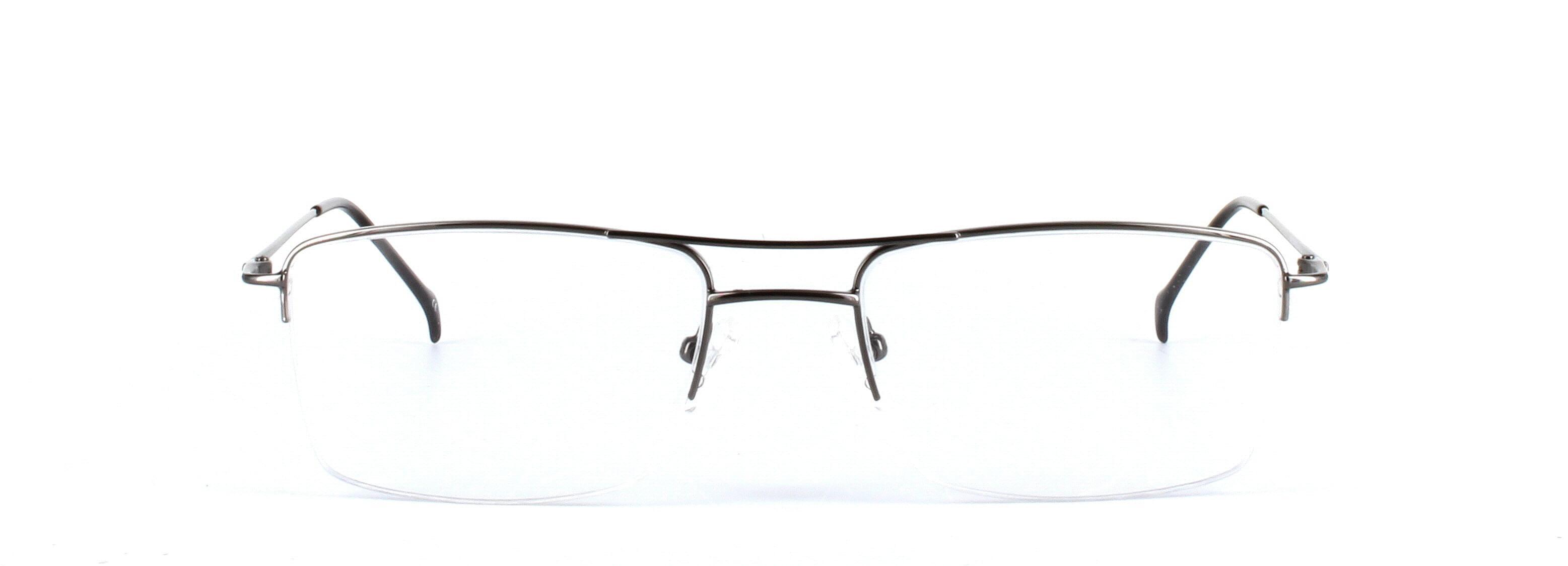 Oklahoma Gunmetal Semi Rimless Metal Glasses - Image View 5