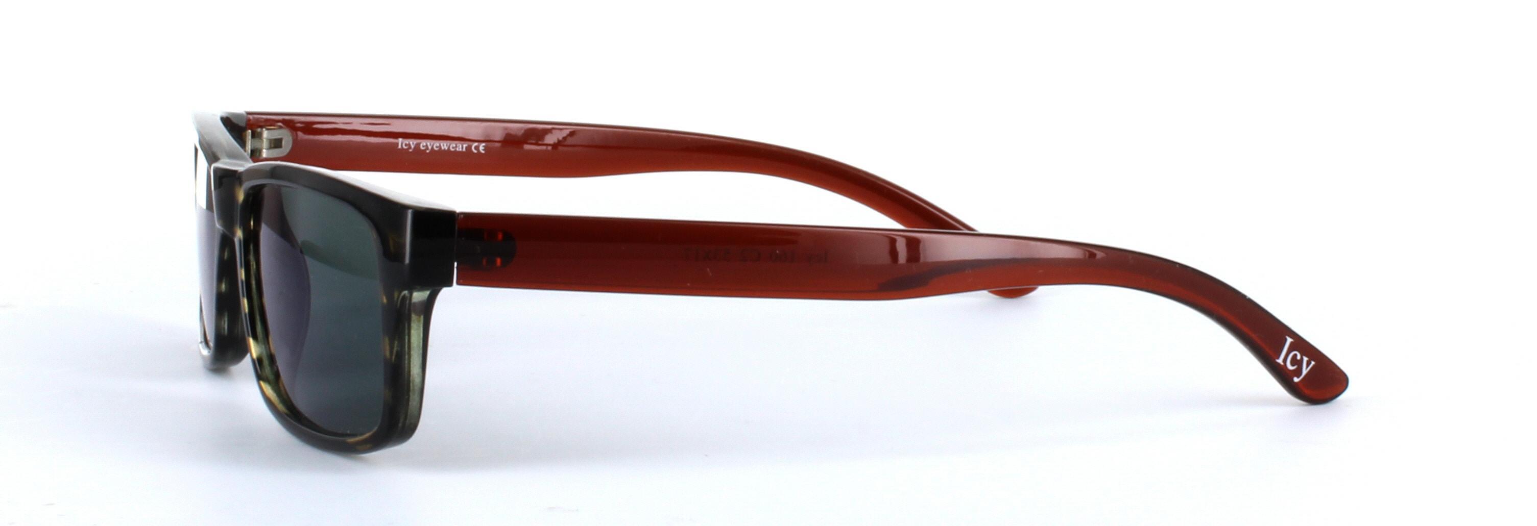 ICY 160 Brown Full Rim Rectangular Plastic Prescription Sunglasses - Image View 2
