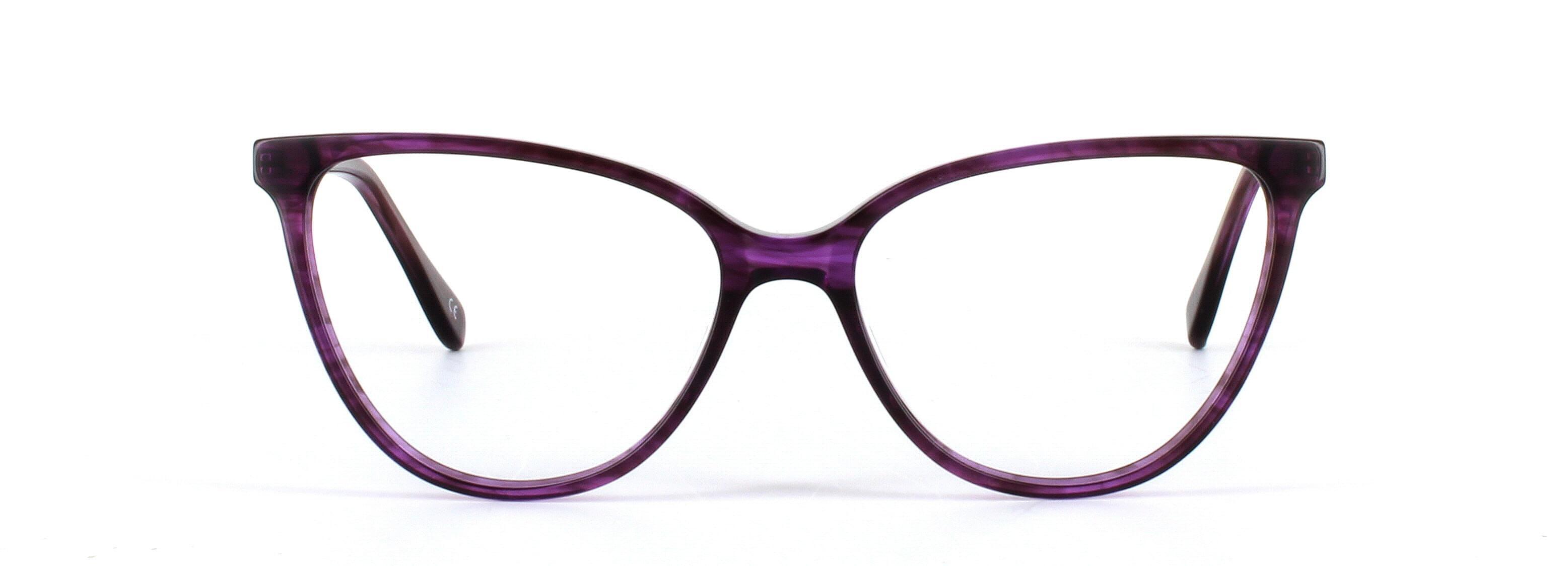Leigh Purple Full Rim Cat Eye Acetate Glasses - Image View 5
