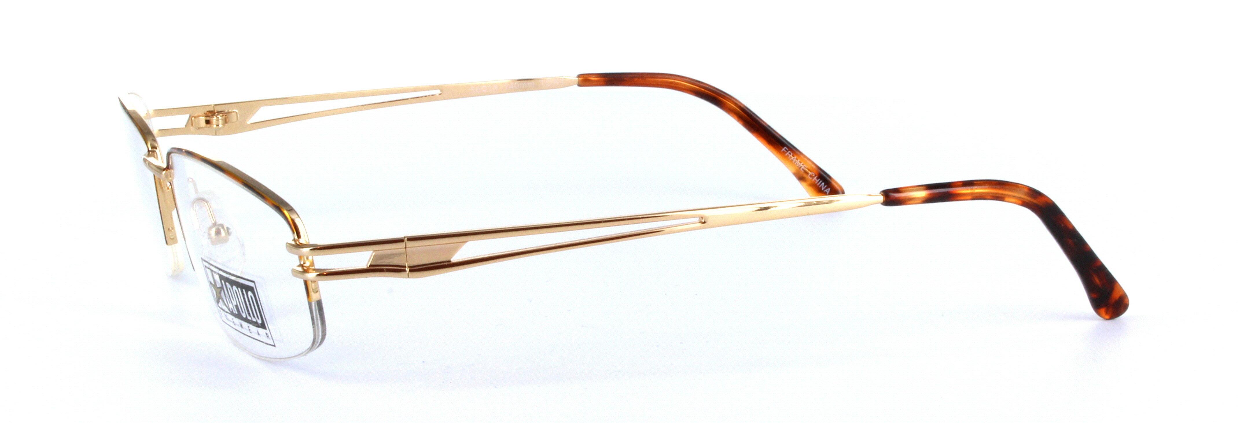 Cabernet Gold Semi Rimless Rectangular Metal Glasses - Image View 2