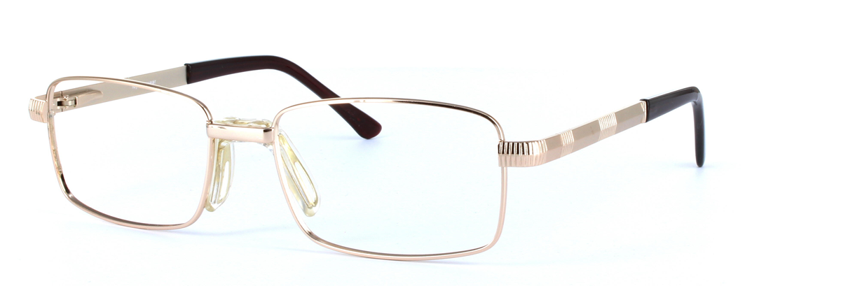 Jackson Gold Full Rim Rectangular Metal Glasses - Image View 1