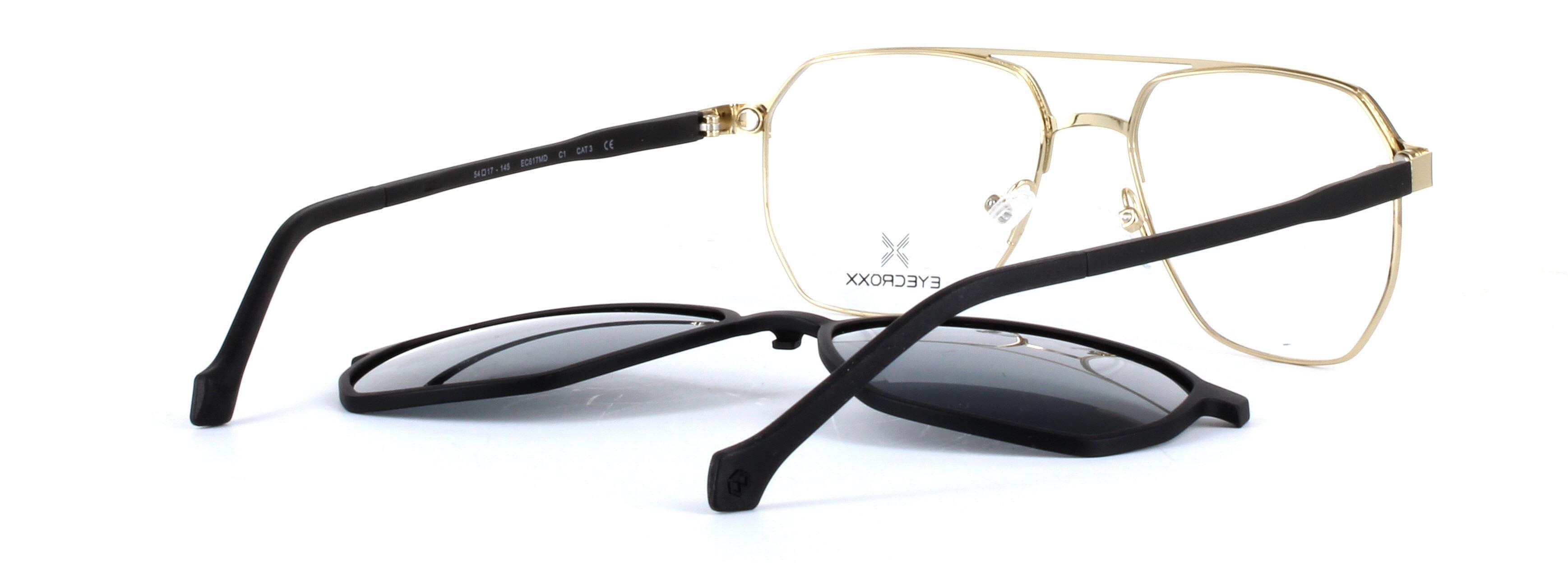 Eyecroxx 617 Black Full Rim Aviator Metal Glasses - Image View 4