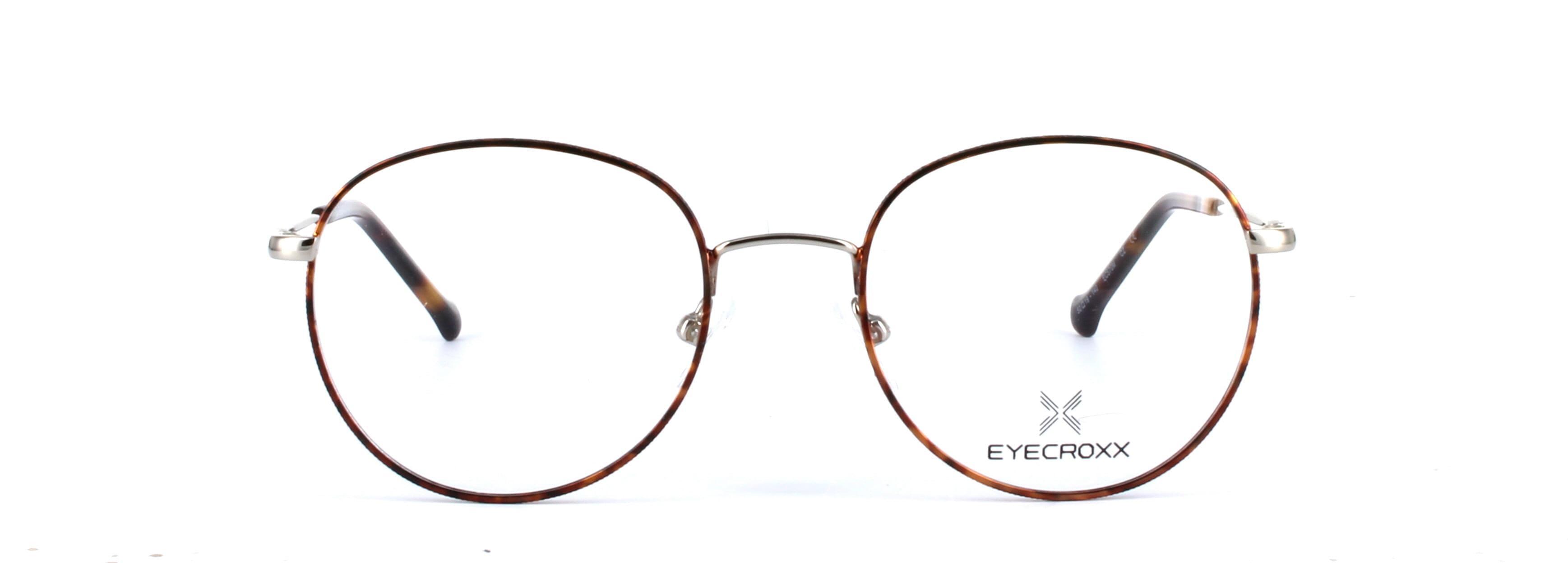 Eyecroxx 570 Tortoise Full Rim Round Metal Glasses - Image View 5