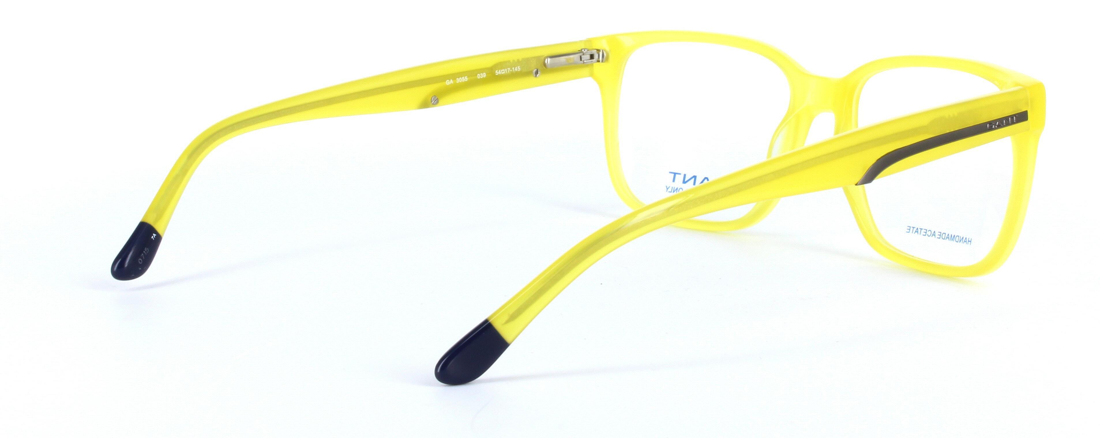 GANT (GA3055-039) Yellow Full Rim Oval Rectangular Acetate Glasses - Image View 4