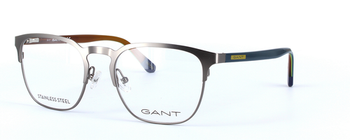 GANT (GA3144-009) Gunmetal Full Rim Oval Round Metal Glasses - Image View 1