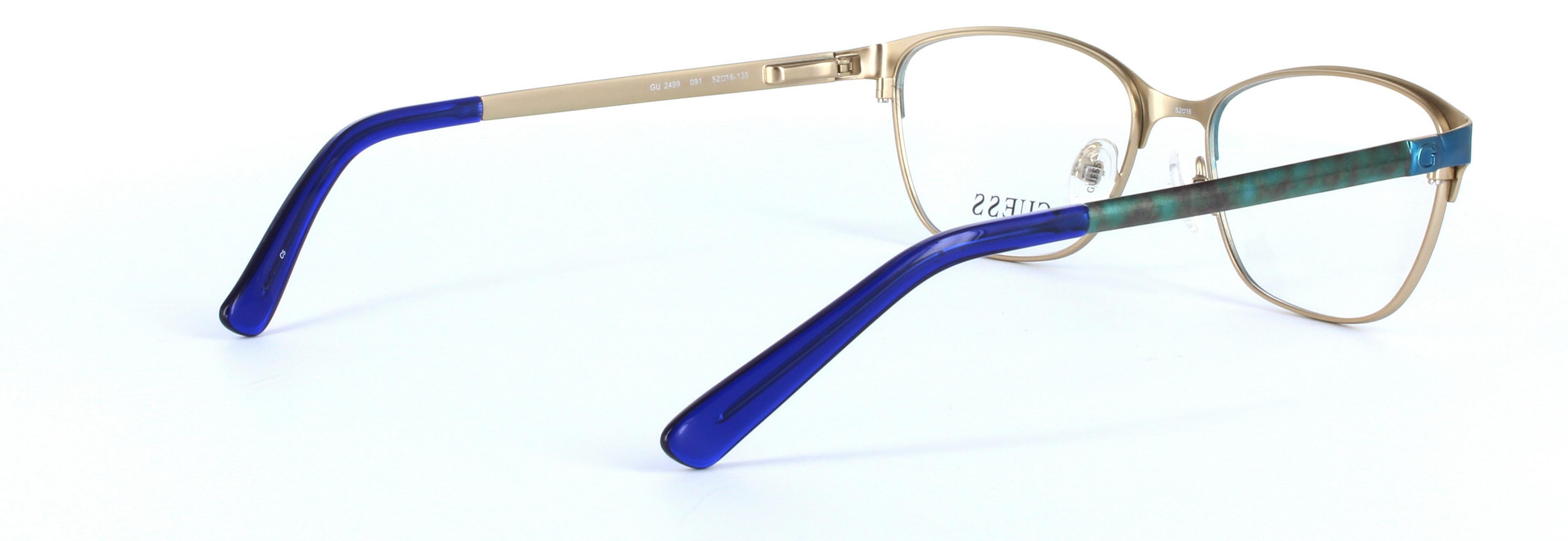 GUESS (GU2499-091) Blue Full Rim Oval Metal Glasses - Image View 4