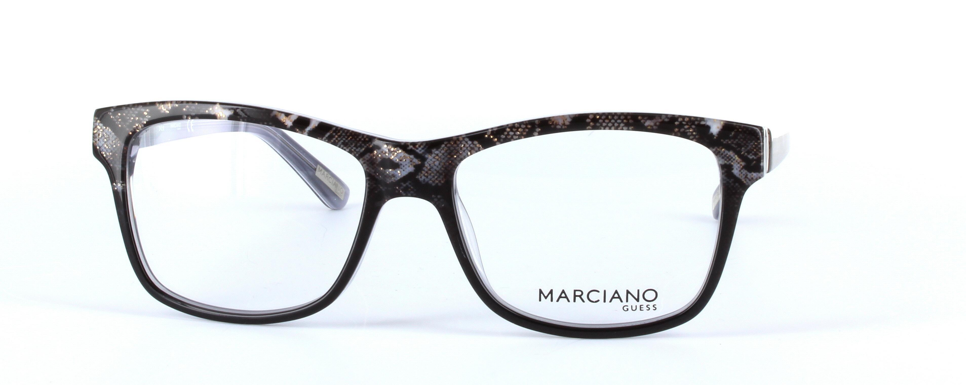 GUESS MARCIANO (GM0279-005) Black Full Rim Oval Rectangular Acetate Glasses - Image View 5