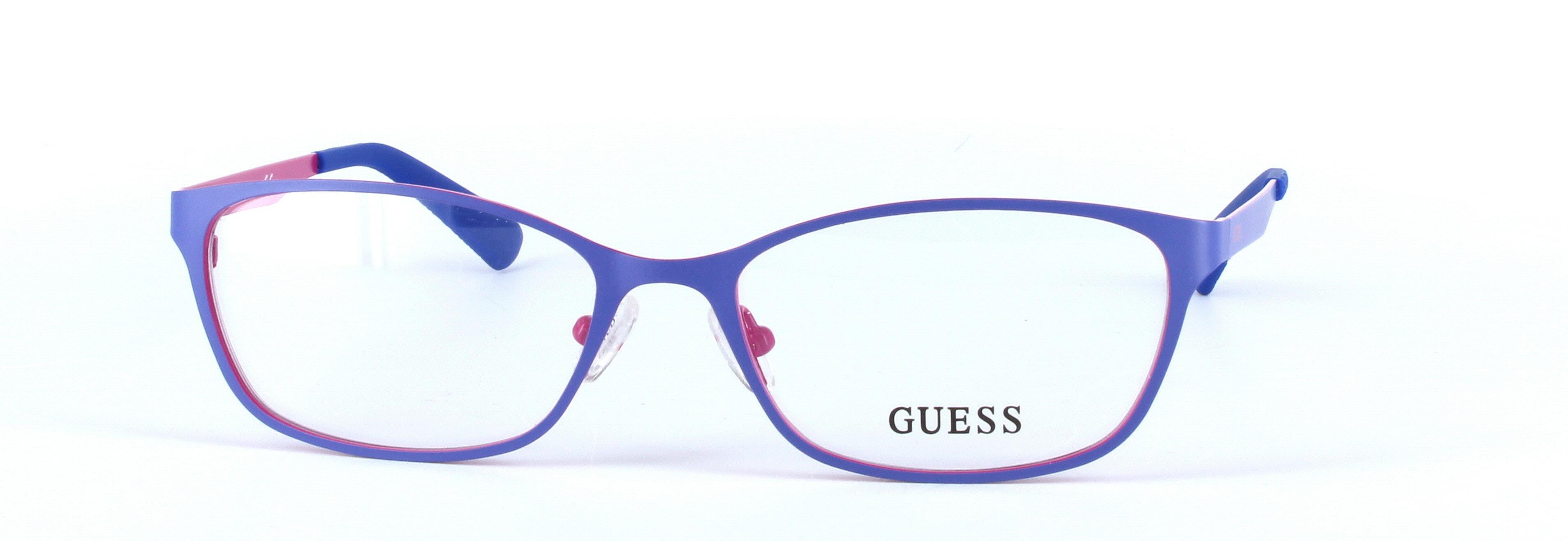 GUESS (GU2563-091) Blue Full Rim Oval Rectangular Metal Glasses - Image View 5