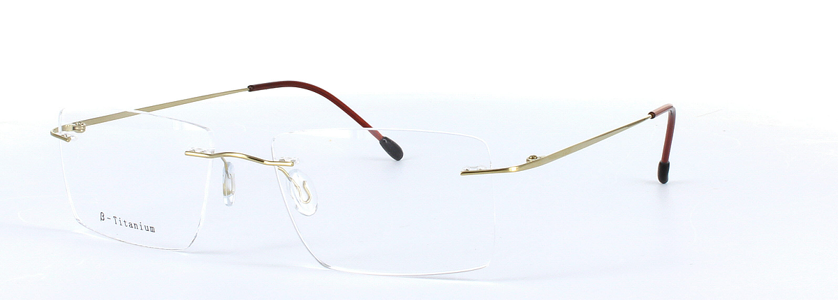 Lorenzo Gold Full Rim Rectangular Metal Glasses - Image View 1