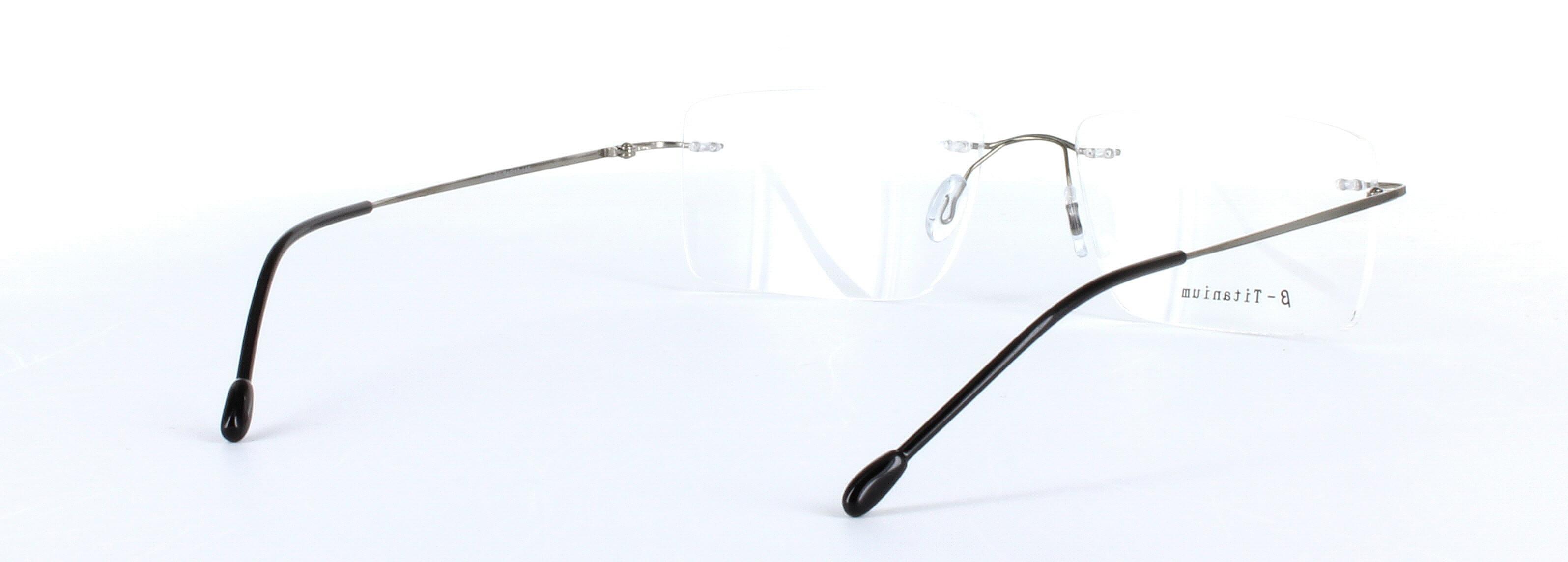 Lorenzo Gunmetal Full Rim Rectangular Metal Glasses - Image View 4