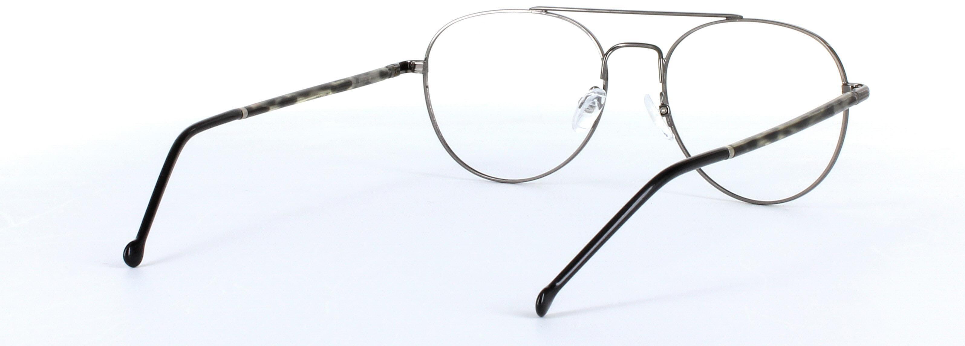 Emiliano Gunmetal Full Rim Aviator Metal Glasses - Image View 4
