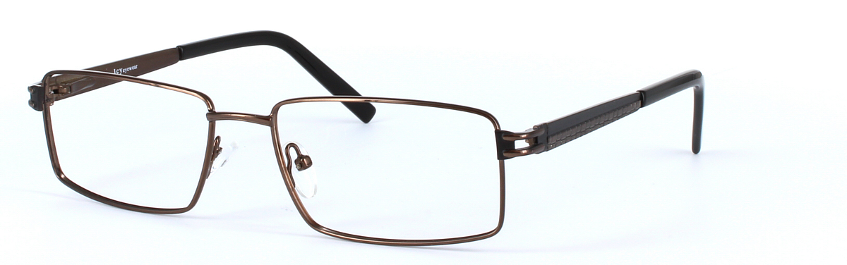 Brown Full Rim Rectangular Metal Glasses Varna - Image View 1