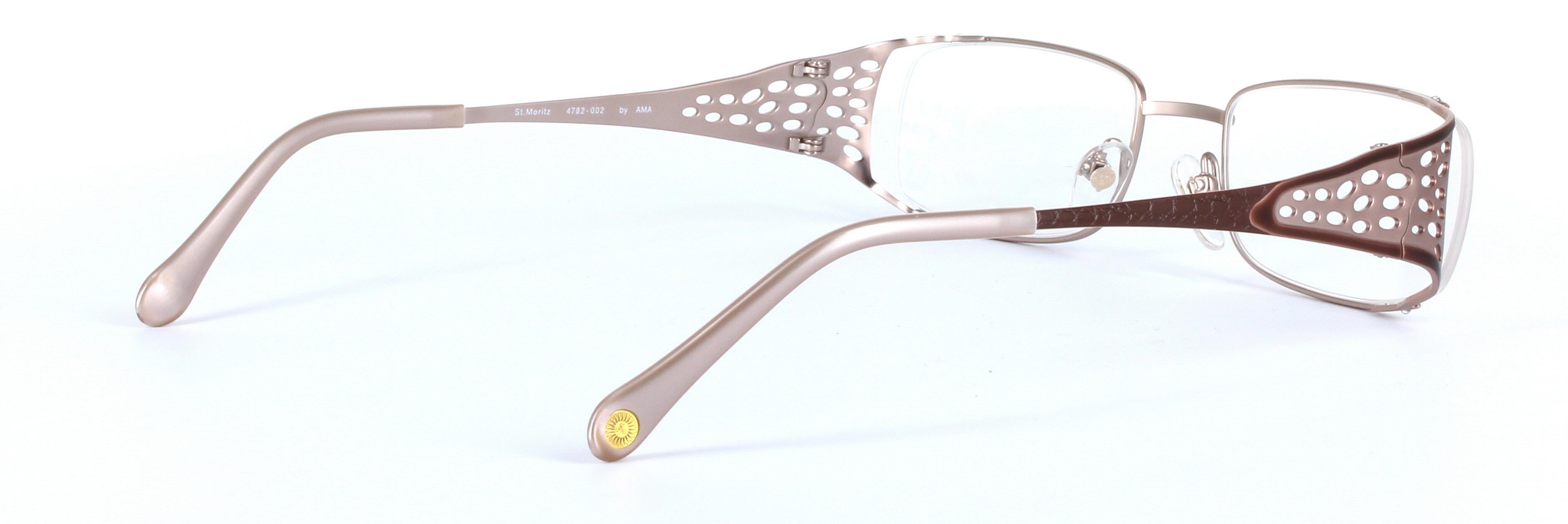 L'ART St-MORITZ (4782-002) Brown Full Rim Rectangular Metal Glasses - Image View 4