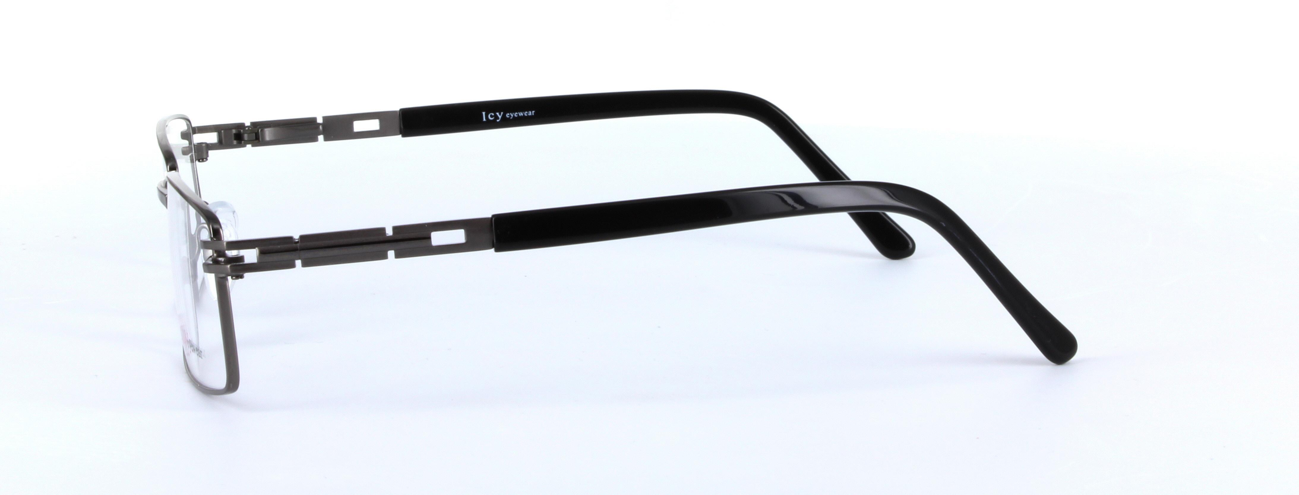 Gunmetal Full Rim Rectangular Metal Glasses Robin - Image View 2