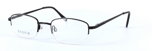 Harry Black Semi Rimless Rectangular Metal Glasses - Image View 1