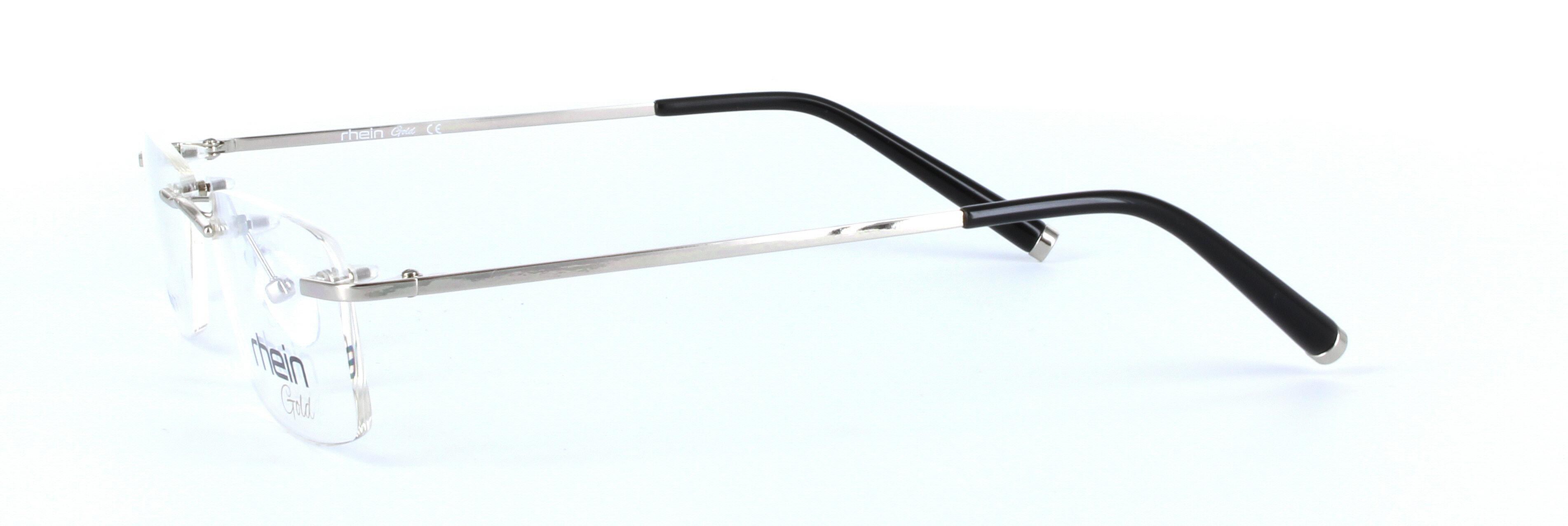 Silver Rimless Rectangular Titanium Glasses Palmer Titanium - Image View 2