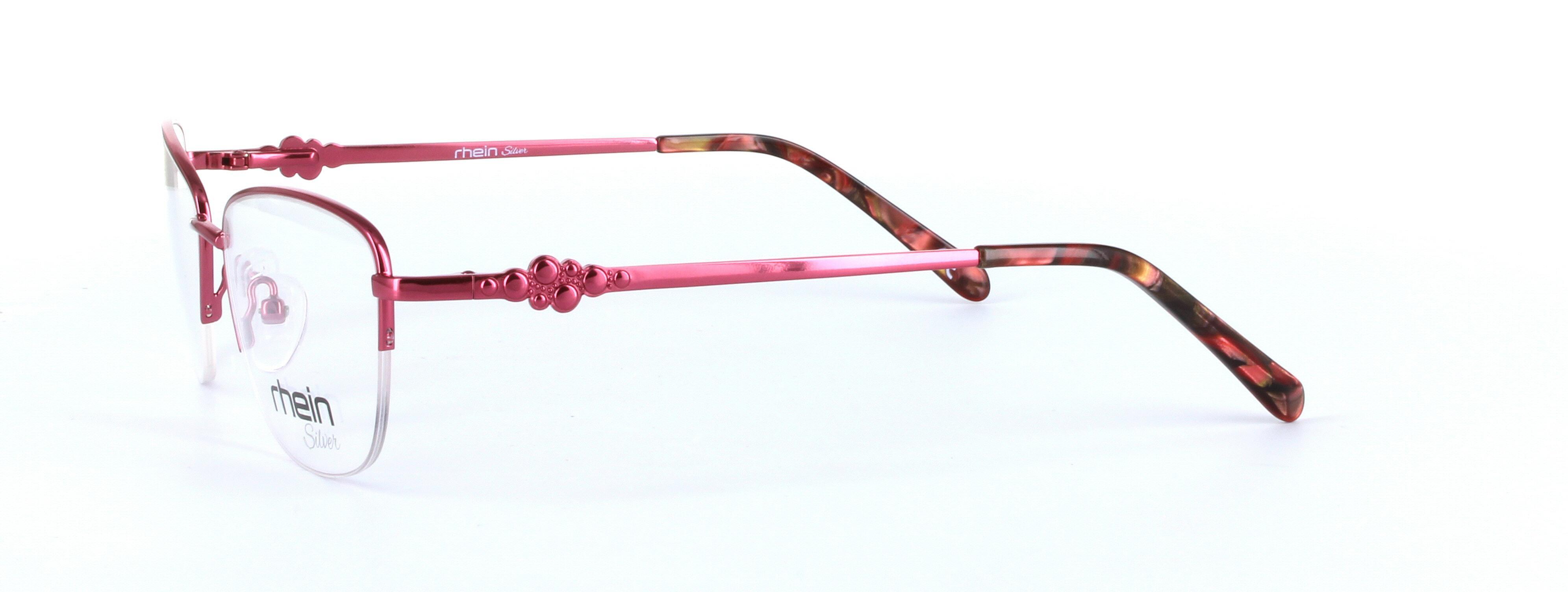 Alhambra Red Semi Rimless Rectangular Metal Glasses - Image View 2