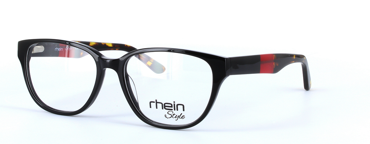 Felicia Black Full Rim Oval Round Plastic Glasses - Image View 1