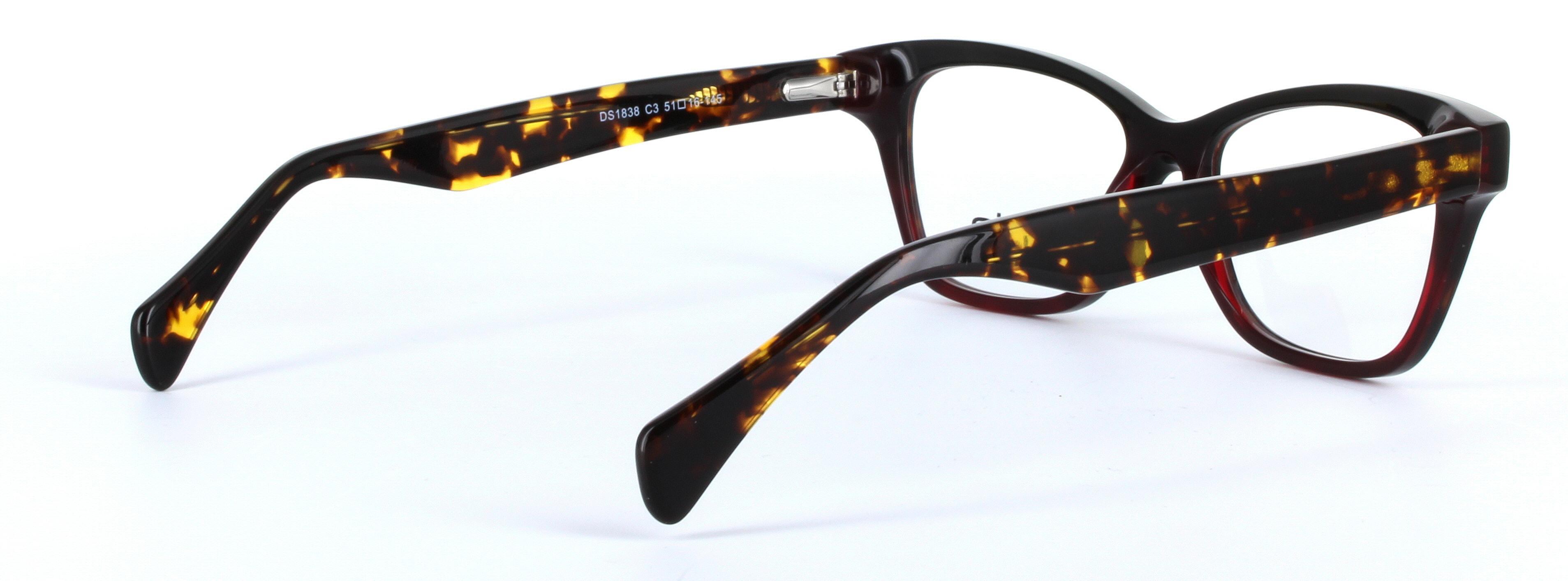 Felia Burgundy Full Rim Oval Round Plastic Glasses - Image View 4