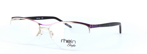 Agora Purple Semi Rimless Oval Metal Glasses - Image View 1