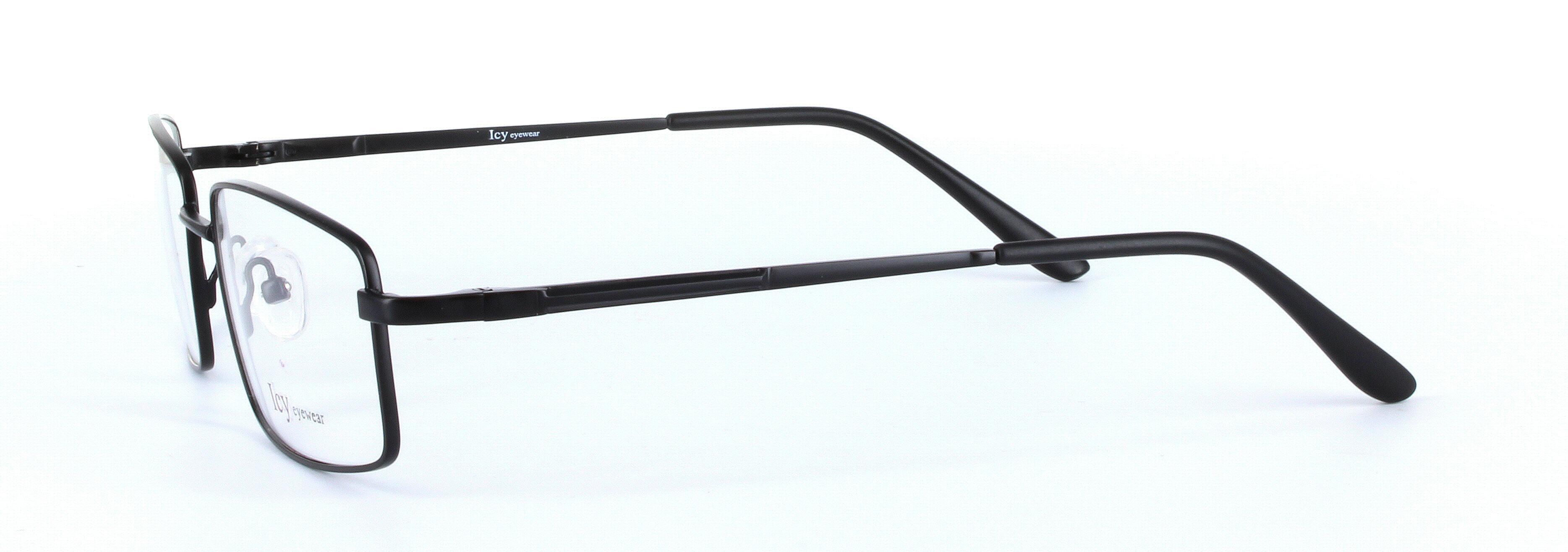 Chester Black Full Rim Rectangular Metal Glasses - Image View 2