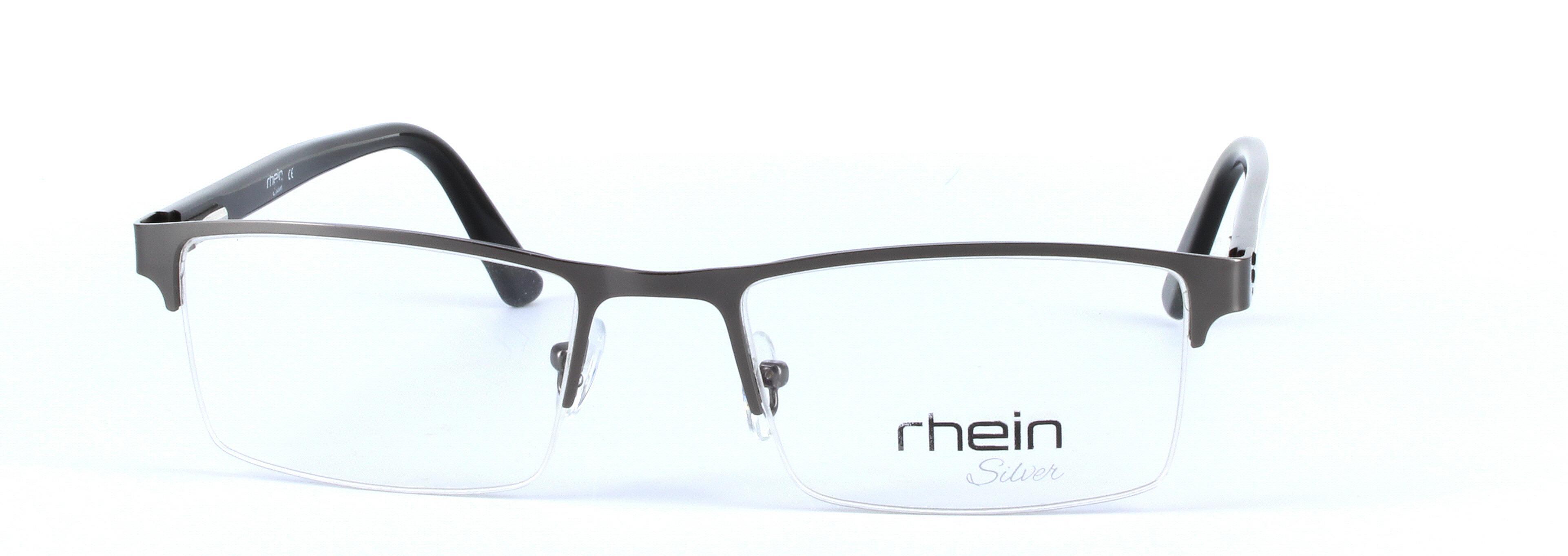 Leo Blue Semi Rimless Rectangular Metal Glasses - Image View 5