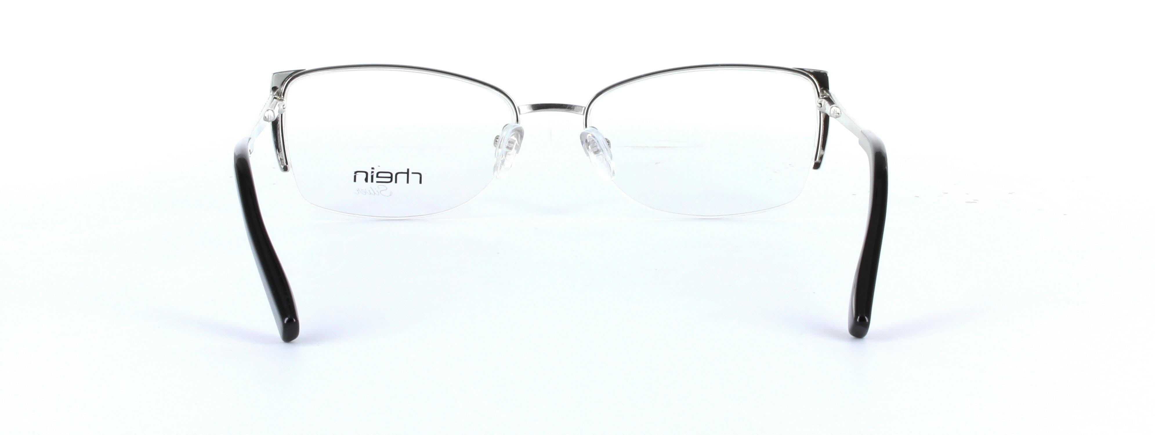 Donna Silver Semi Rimless Oval Rectangular Metal Glasses - Image View 3