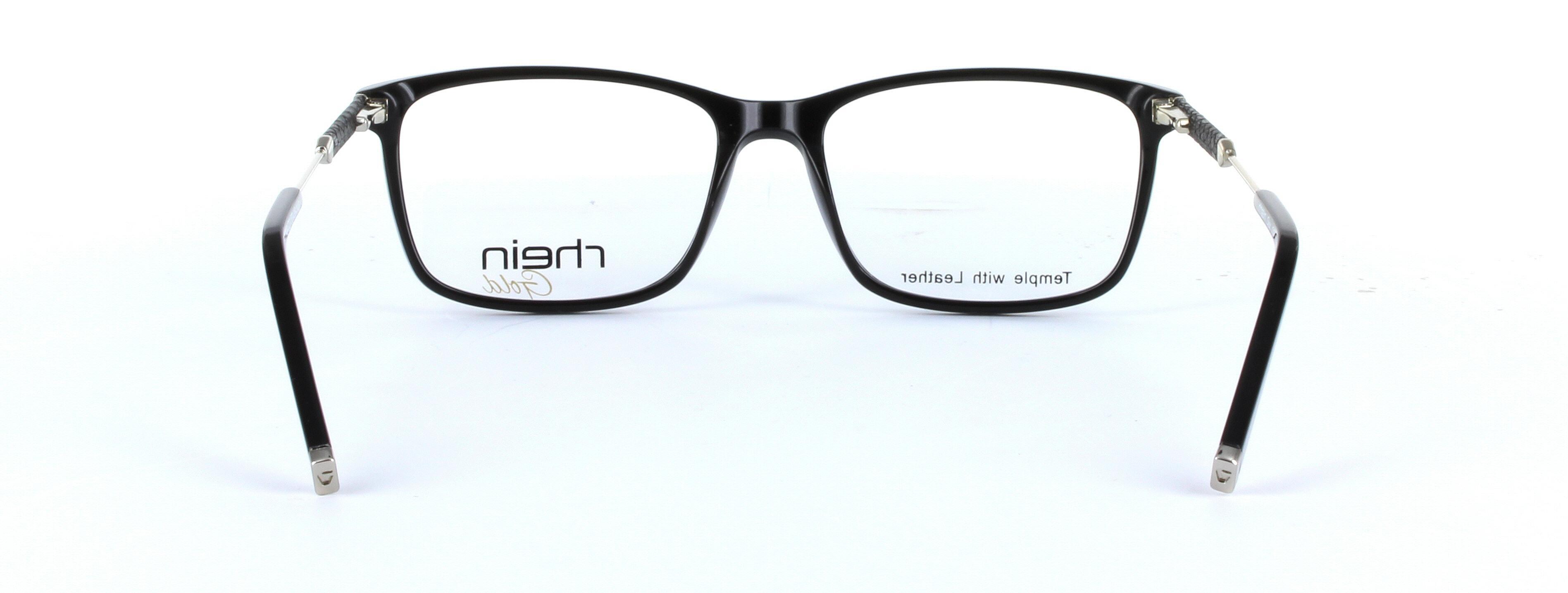 Durham Black Full Rim Oval Rectangular Plastic Glasses - Image View 3