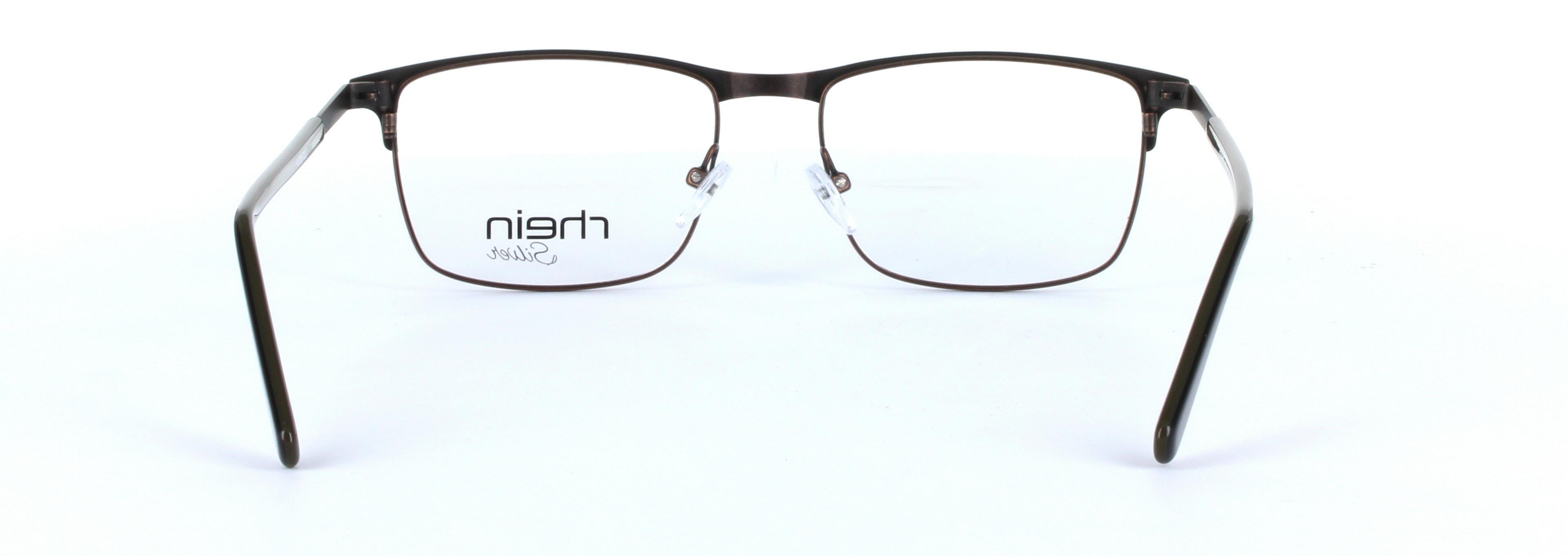 Aries Brown Full Rim Oval Metal Glasses - Image View 3